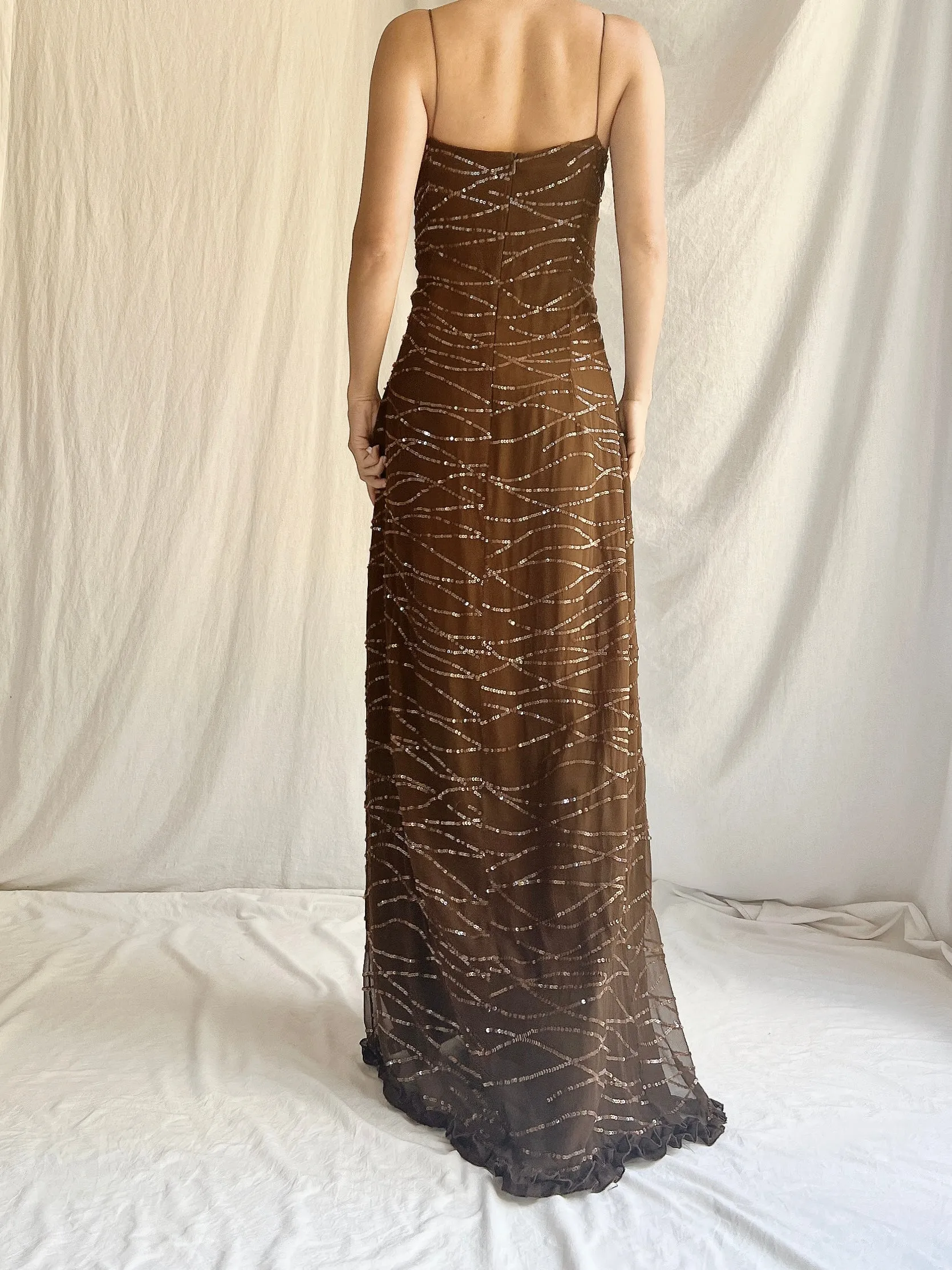 Vintage Bellville Sassoon Silk Beaded Gown - M/L