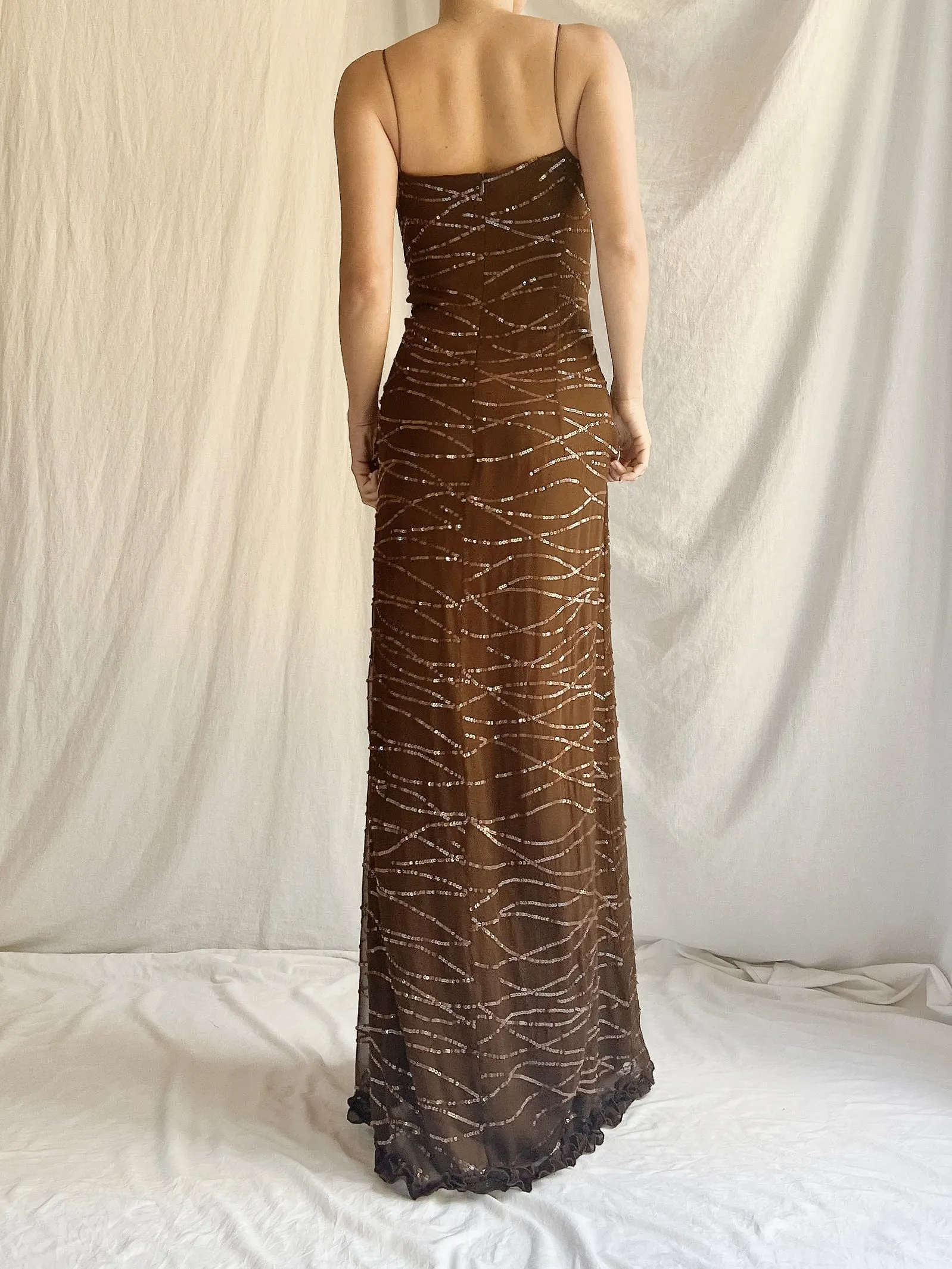 Vintage Bellville Sassoon Silk Beaded Gown - M/L