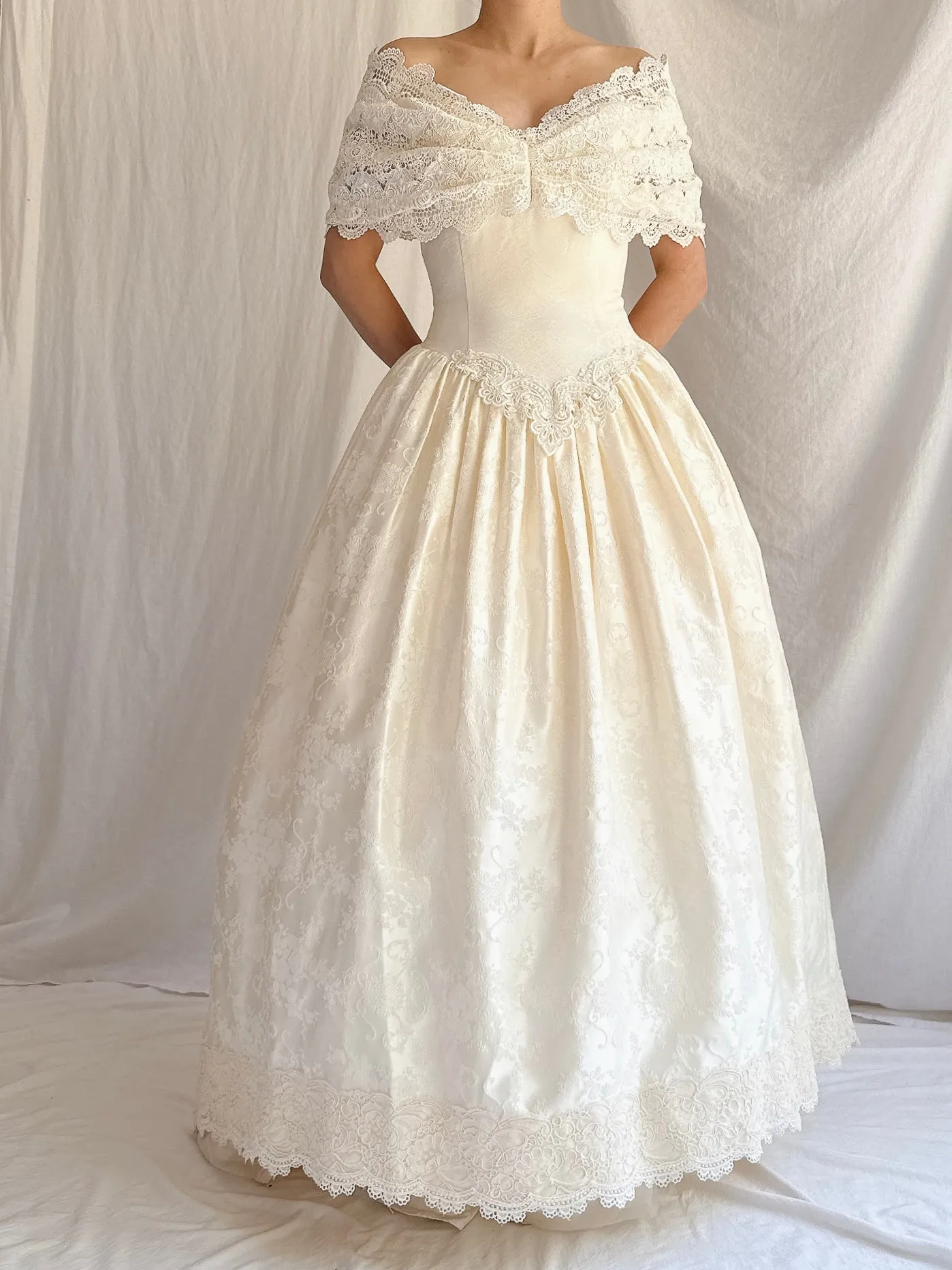 Vintage Brocade Dropped Waist Dress - XXS/0