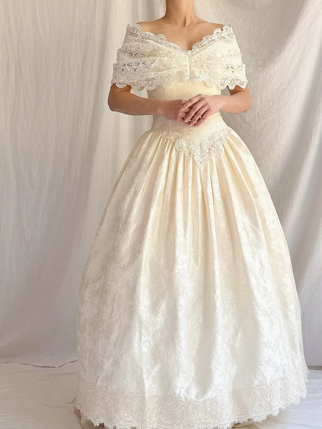 Vintage Brocade Dropped Waist Dress - XXS/0