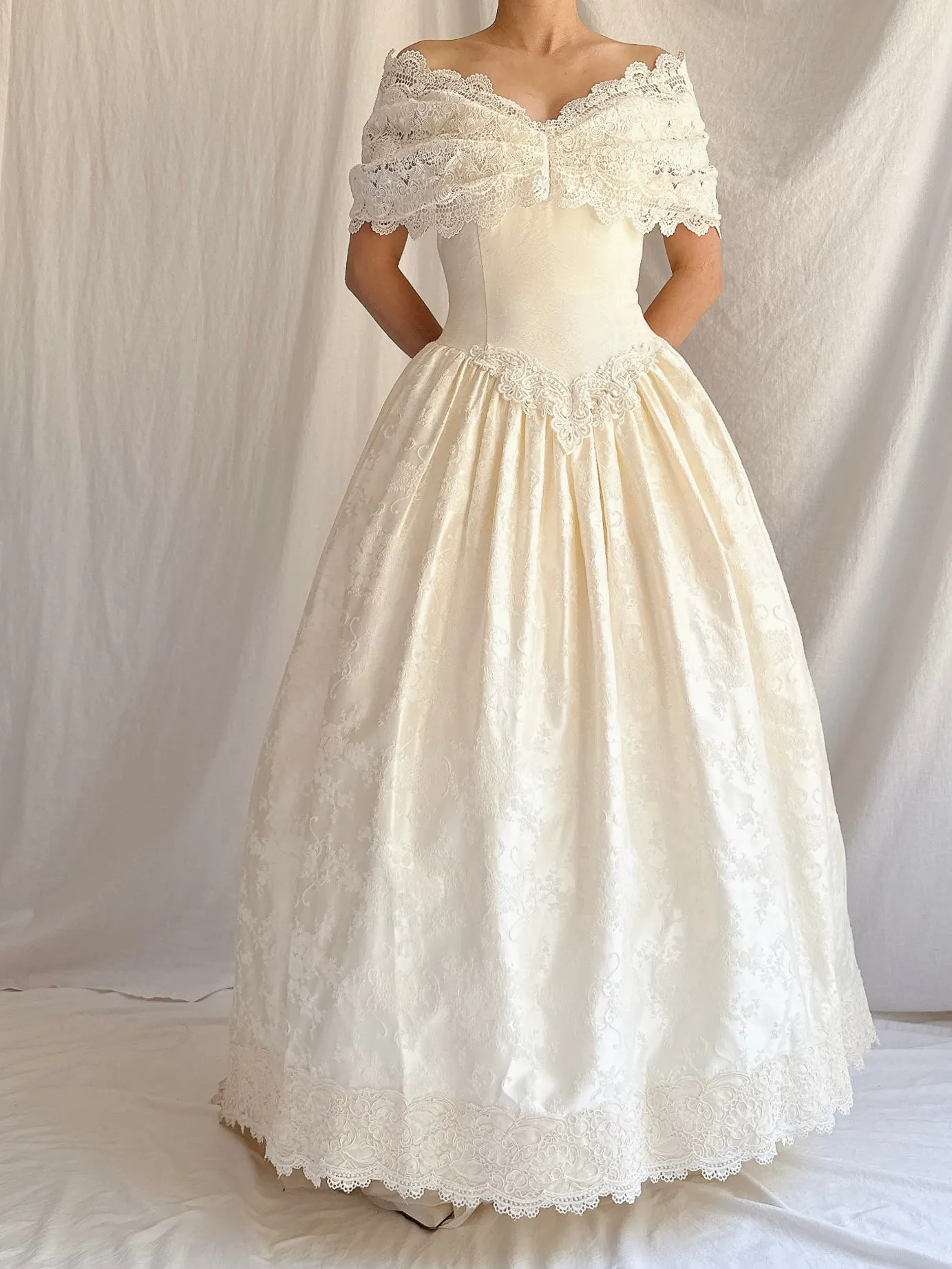 Vintage Brocade Dropped Waist Dress - XXS/0