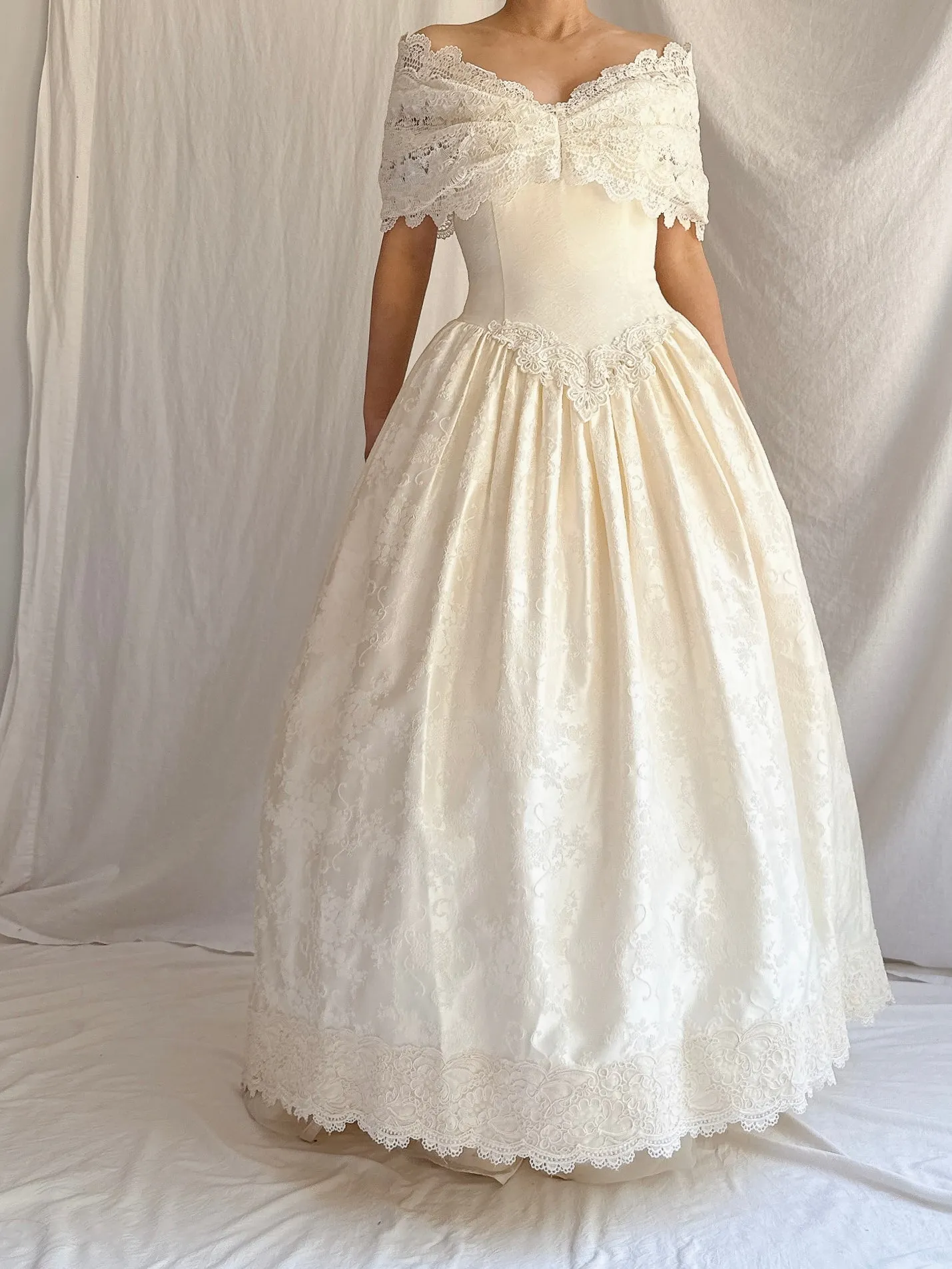 Vintage Brocade Dropped Waist Dress - XXS/0
