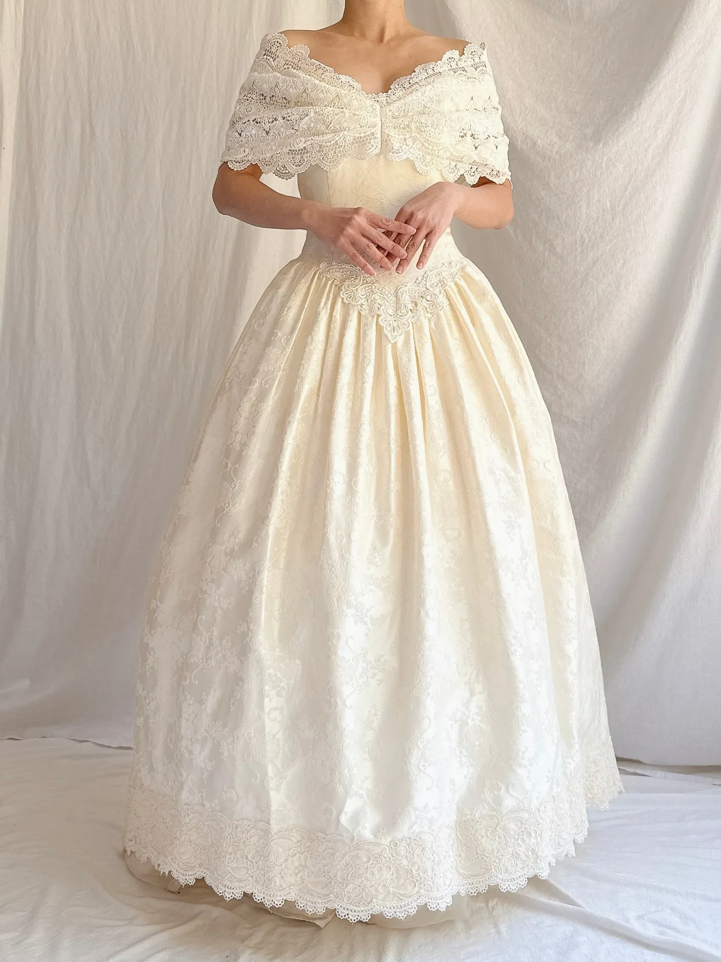 Vintage Brocade Dropped Waist Dress - XXS/0
