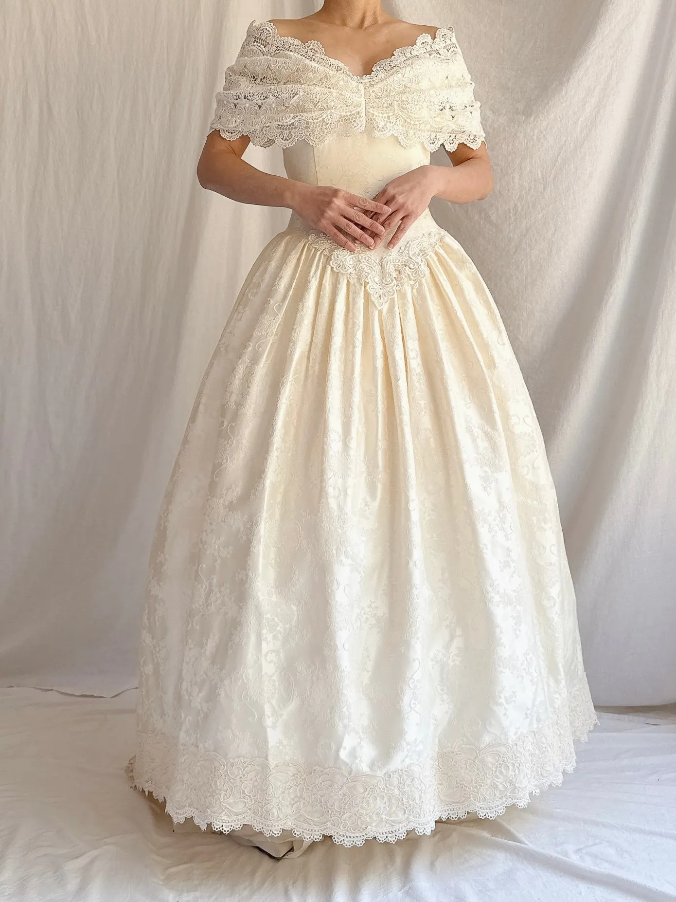 Vintage Brocade Dropped Waist Dress - XXS/0