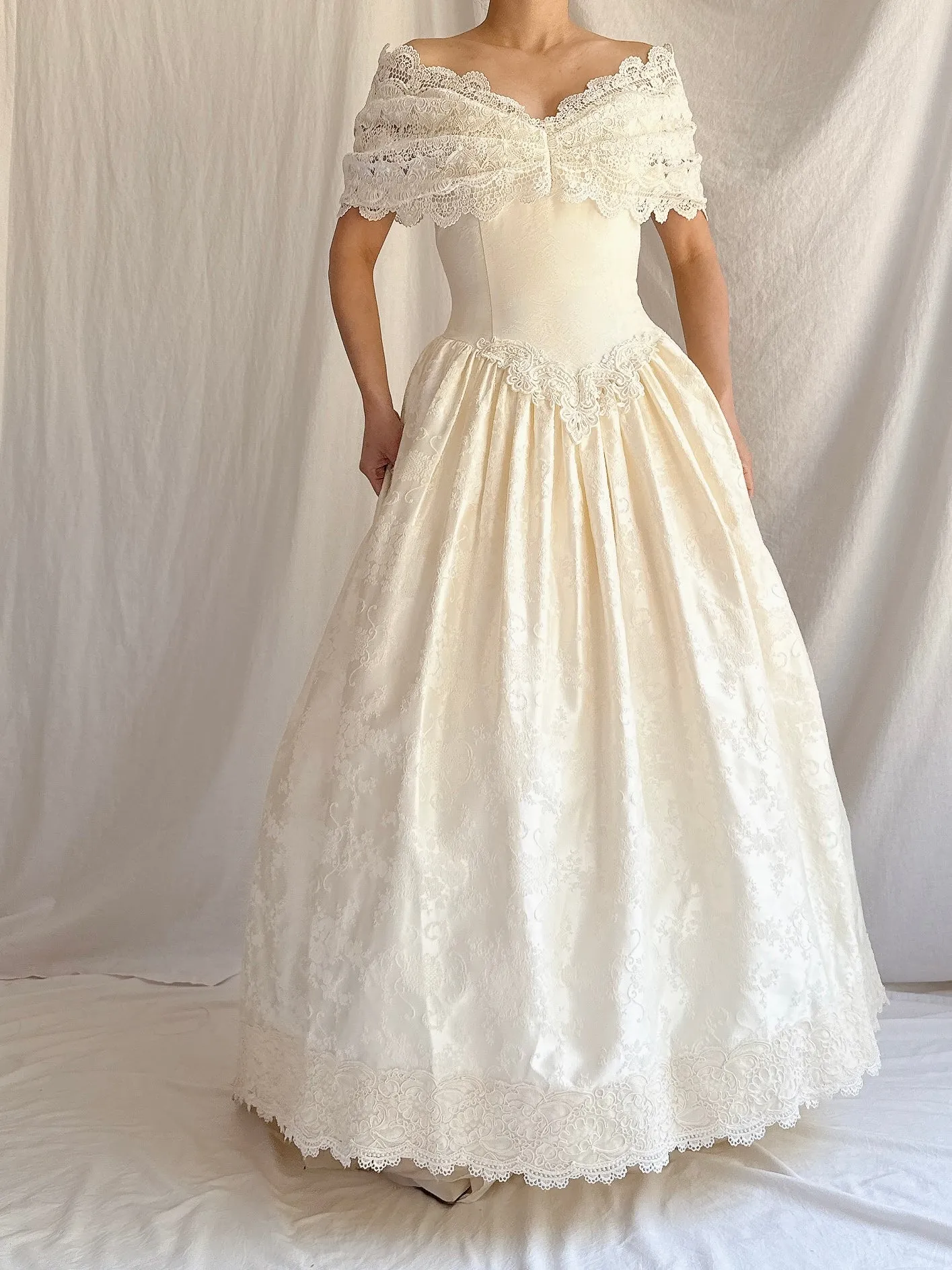 Vintage Brocade Dropped Waist Dress - XXS/0