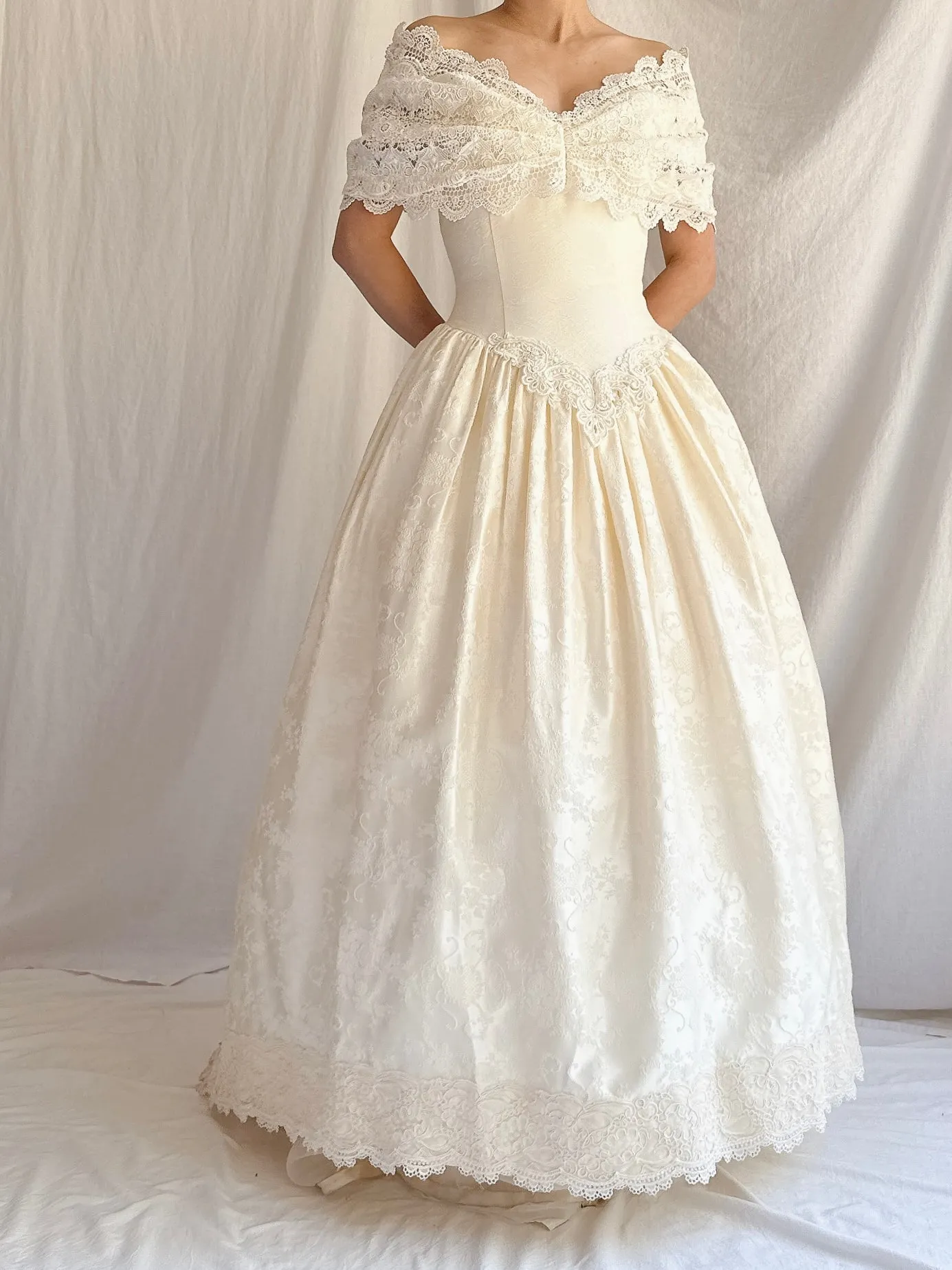 Vintage Brocade Dropped Waist Dress - XXS/0