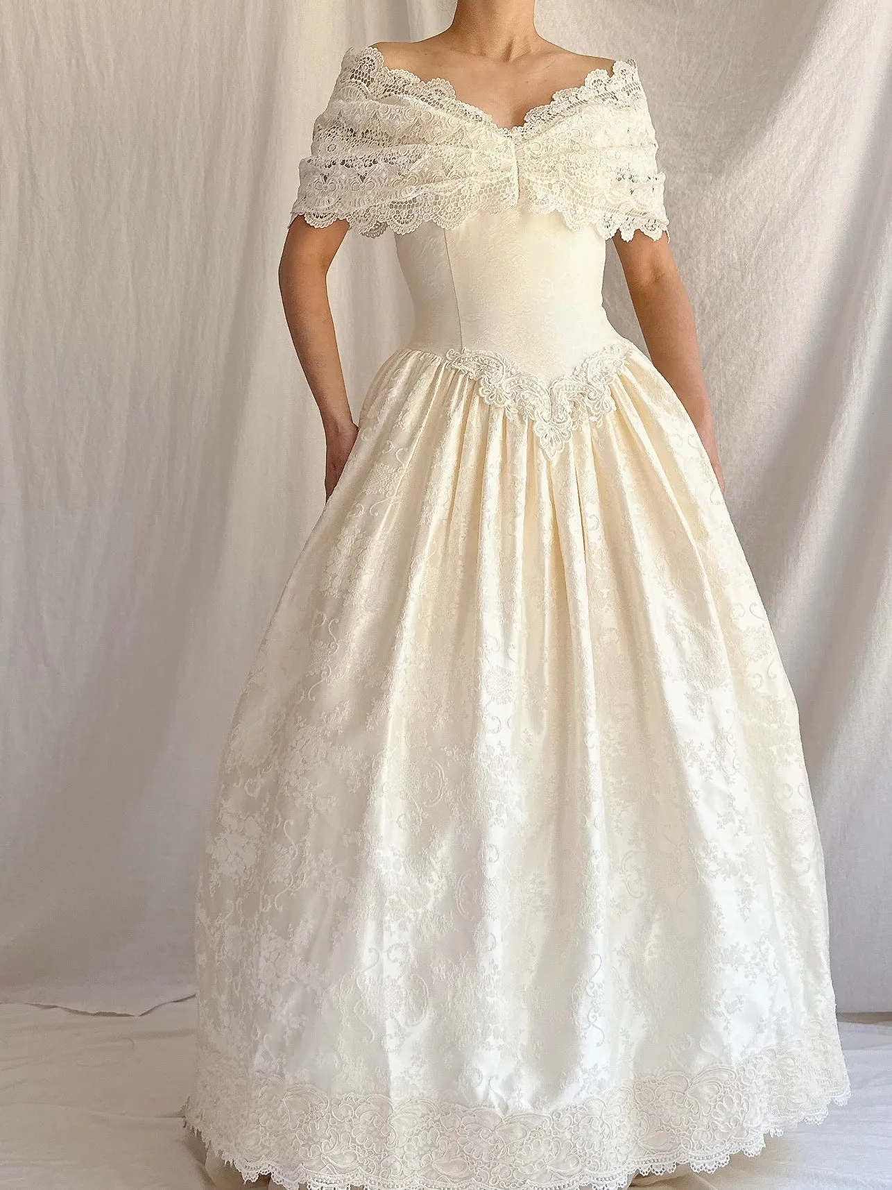 Vintage Brocade Dropped Waist Dress - XXS/0