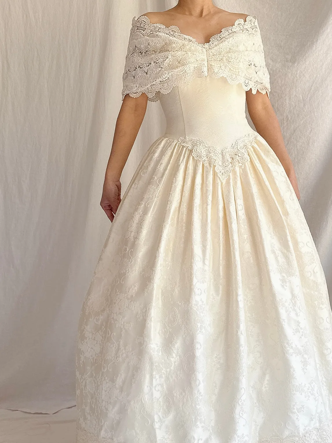 Vintage Brocade Dropped Waist Dress - XXS/0