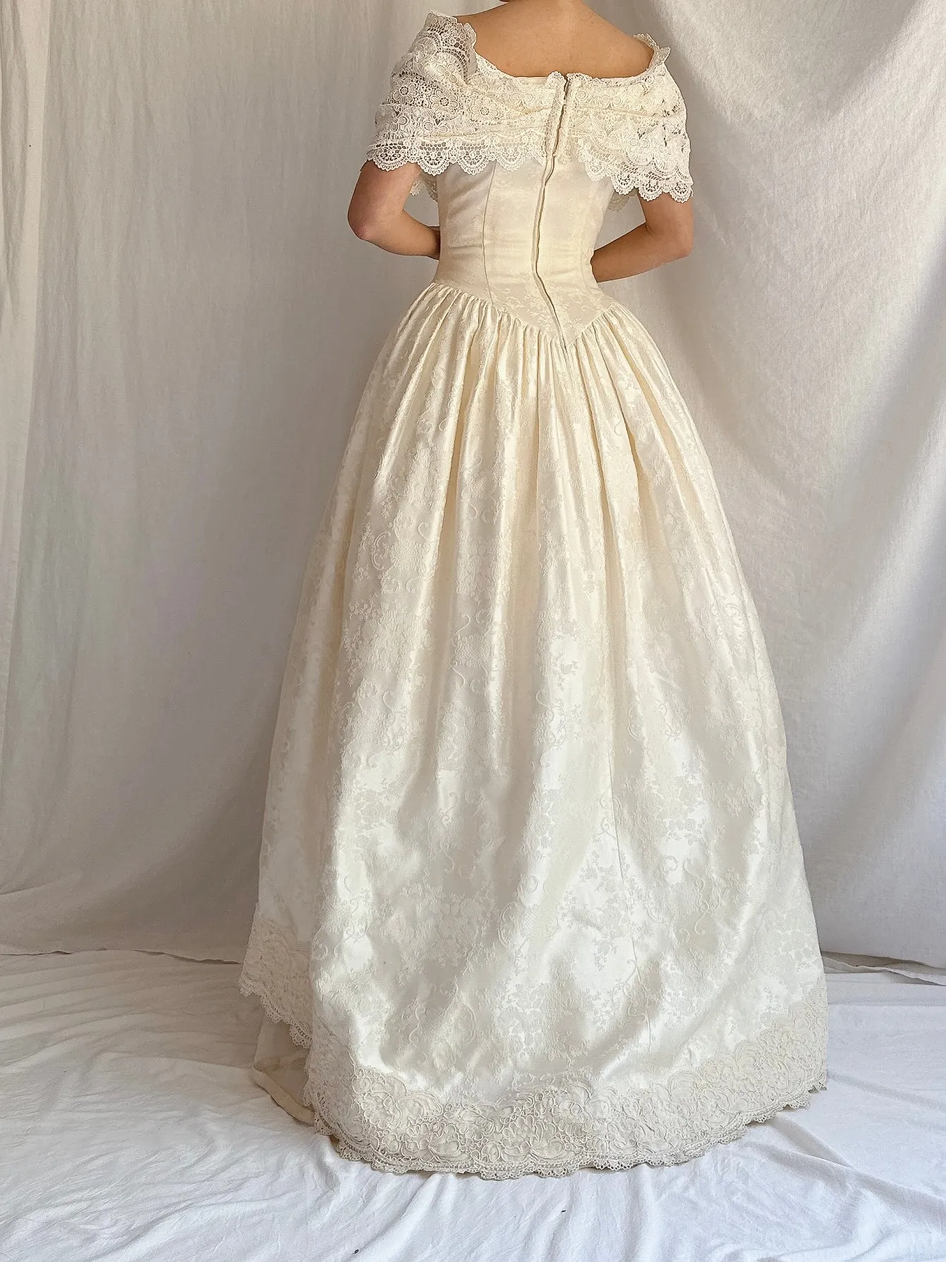 Vintage Brocade Dropped Waist Dress - XXS/0