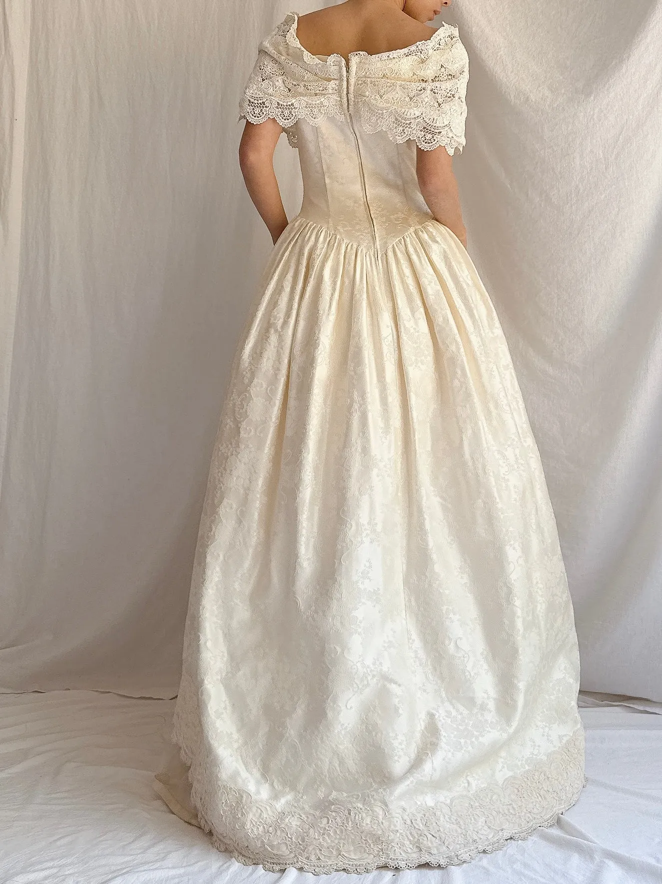 Vintage Brocade Dropped Waist Dress - XXS/0