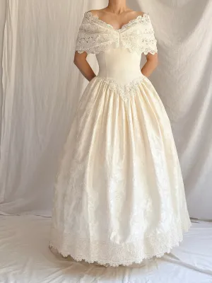 Vintage Brocade Dropped Waist Dress - XXS/0