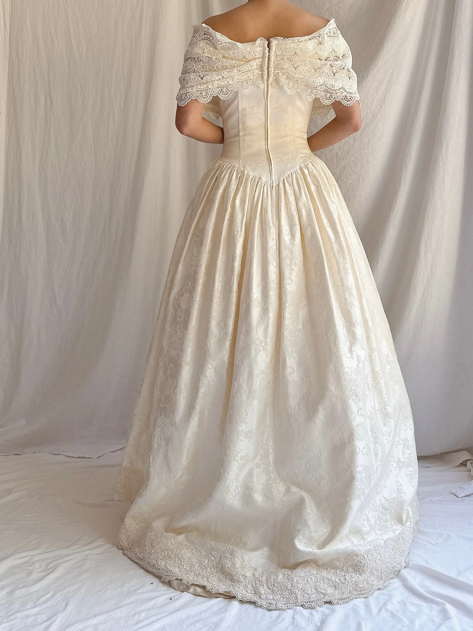 Vintage Brocade Dropped Waist Dress - XXS/0