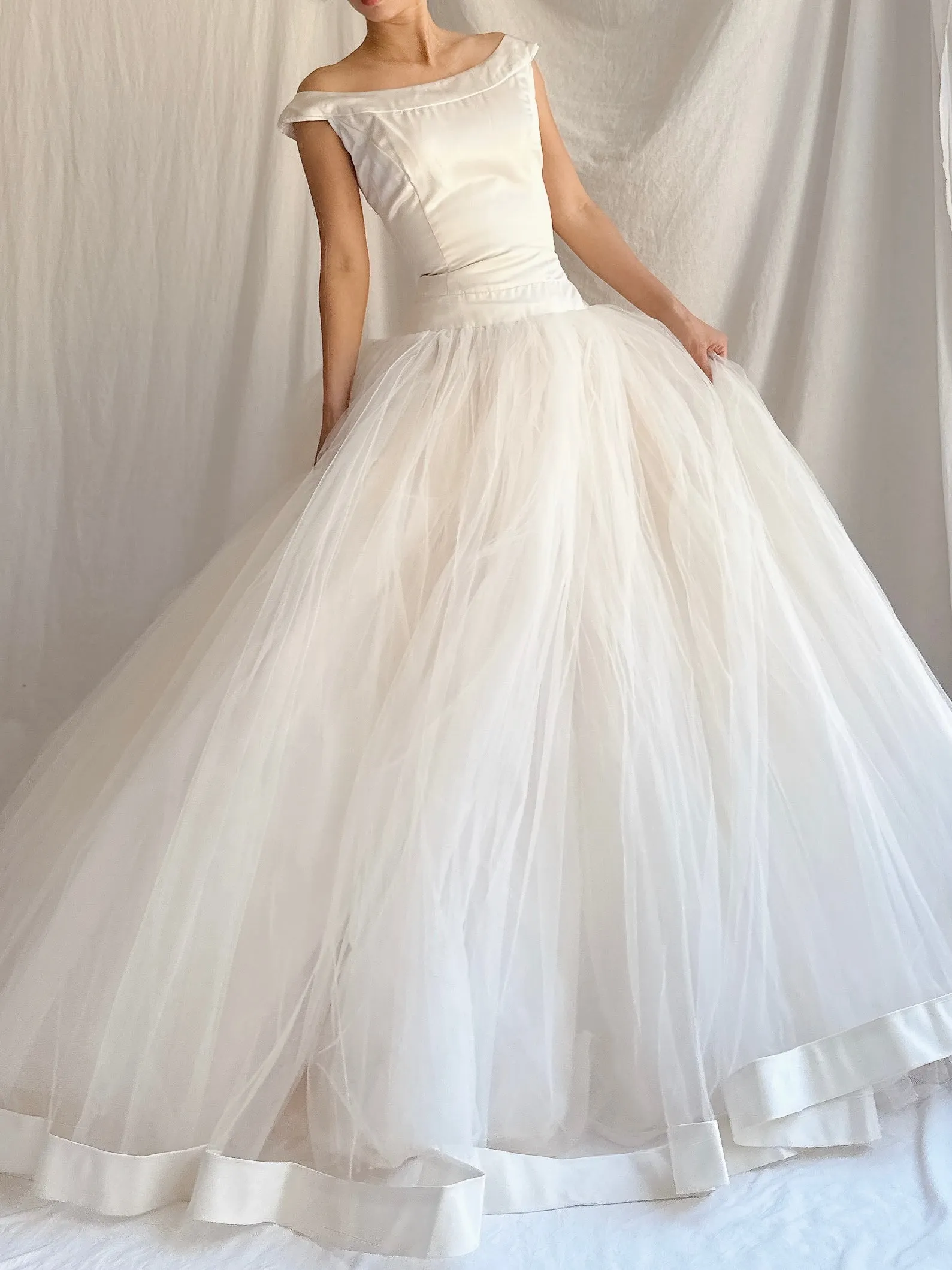 Vintage Champagne Tulle Dress - XS/2/4