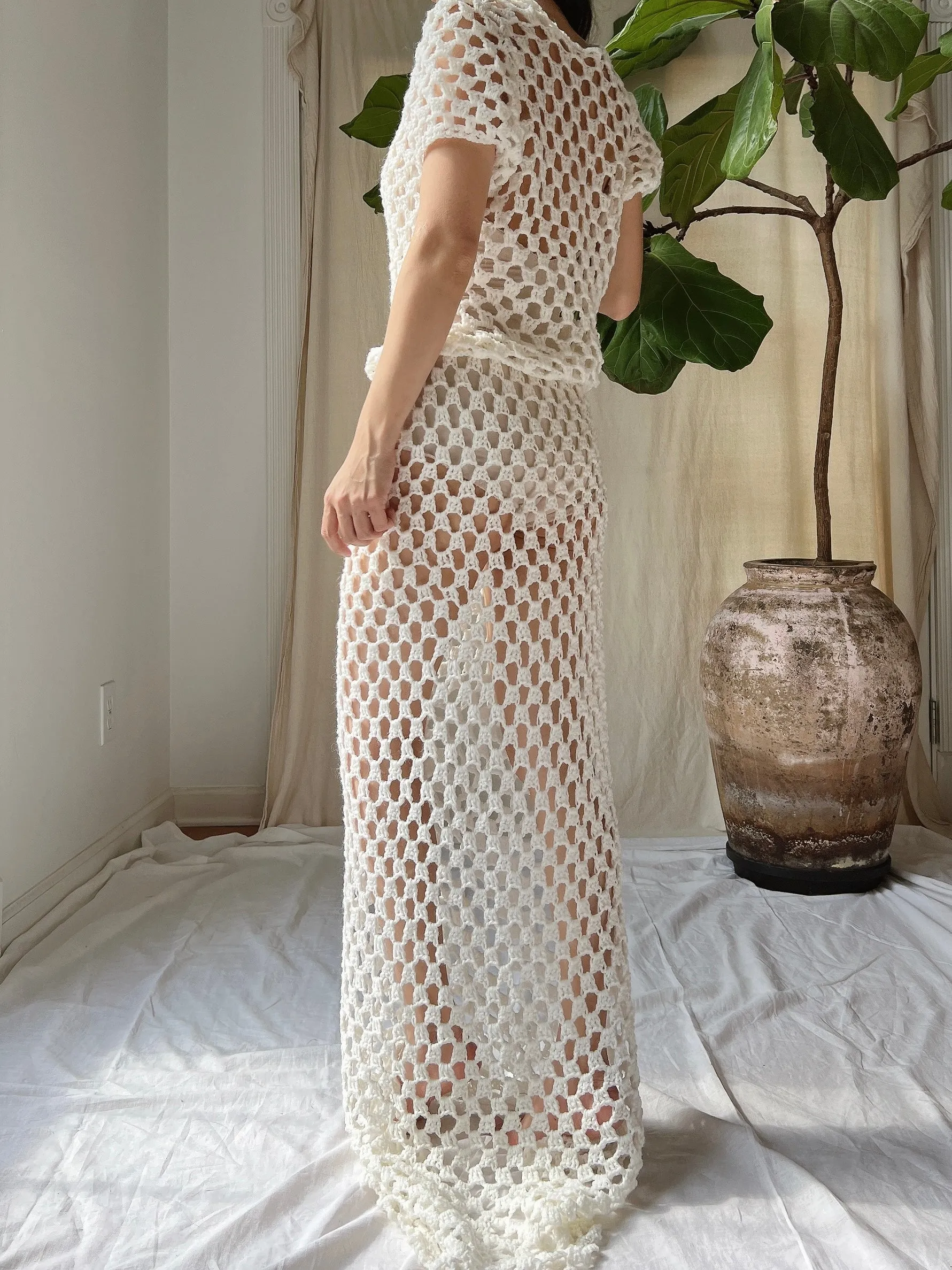 Vintage Crochet Dress - S-M