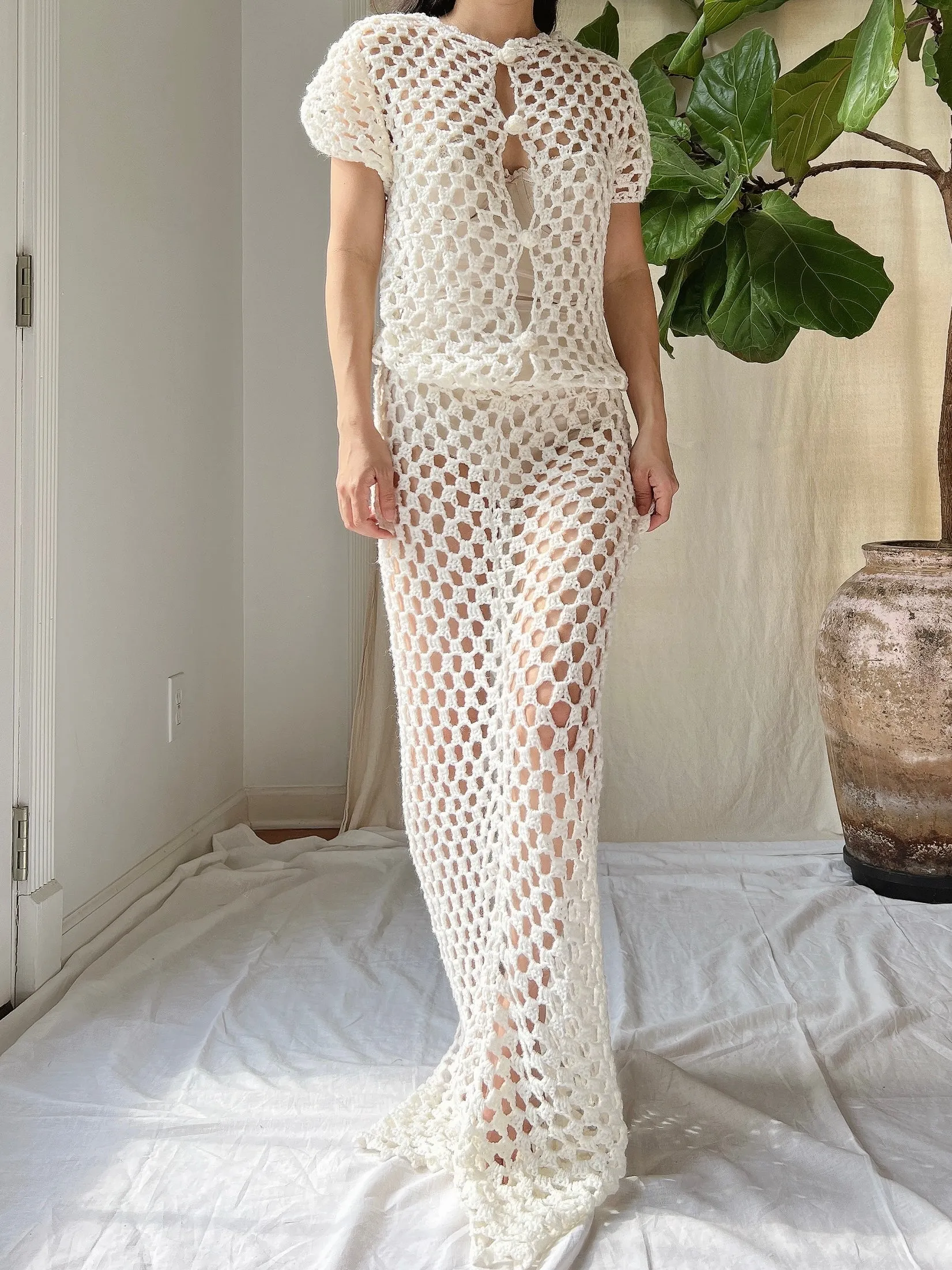 Vintage Crochet Dress - S-M