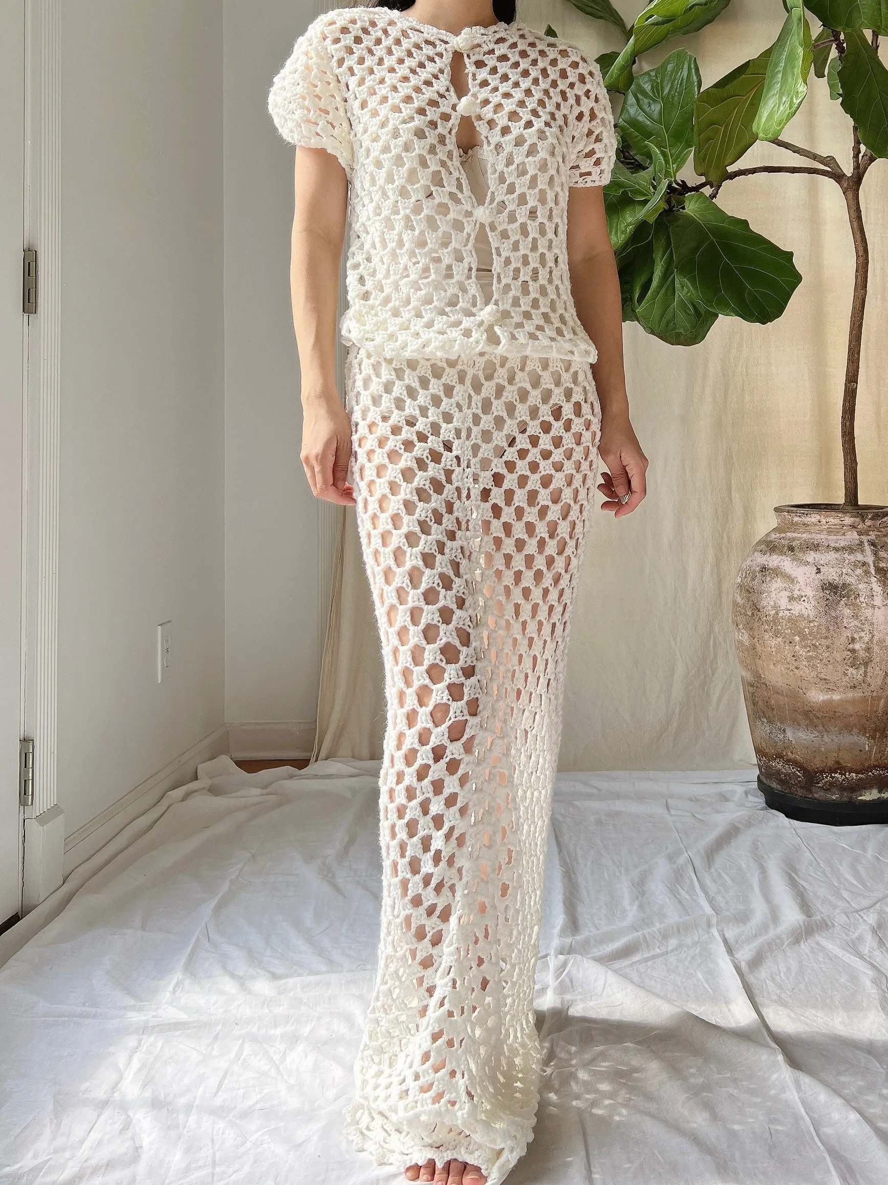 Vintage Crochet Dress - S-M