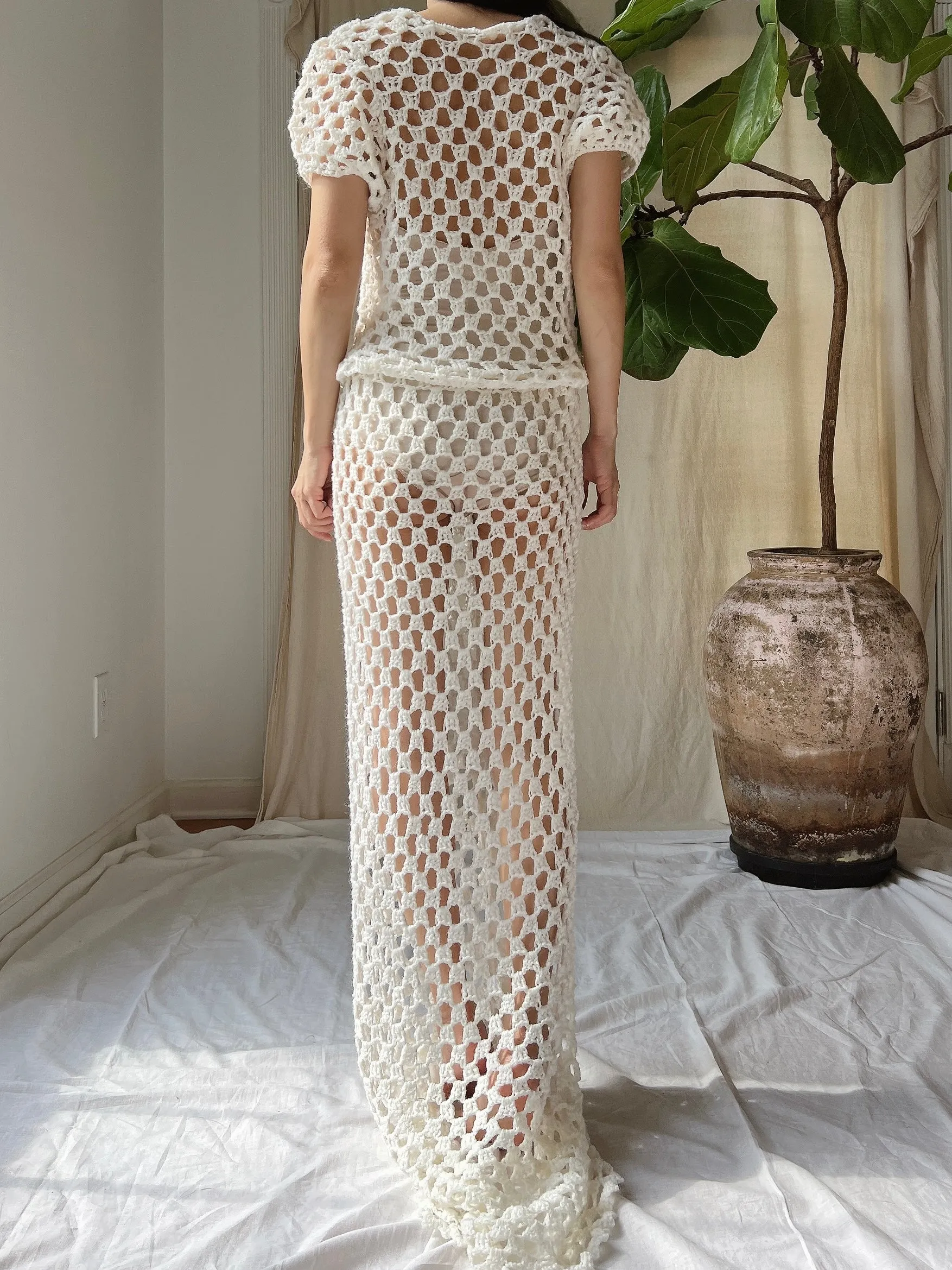 Vintage Crochet Dress - S-M