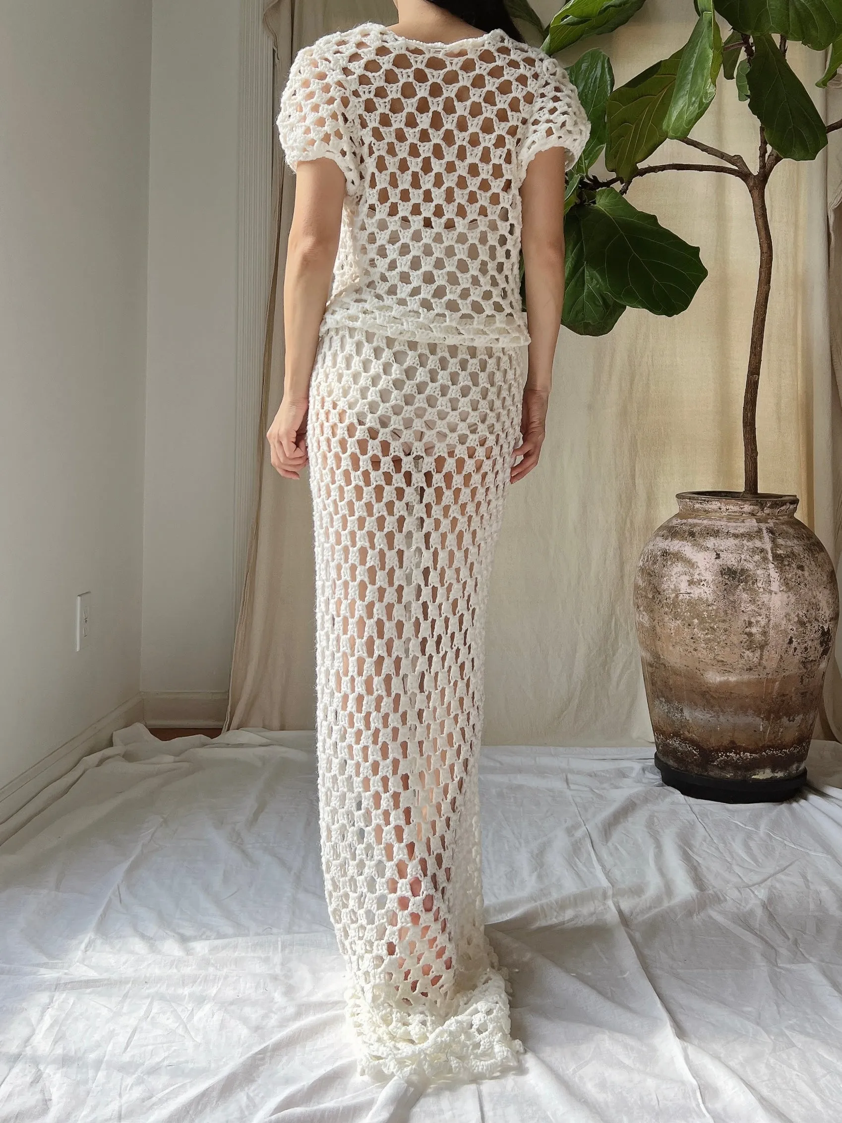 Vintage Crochet Dress - S-M