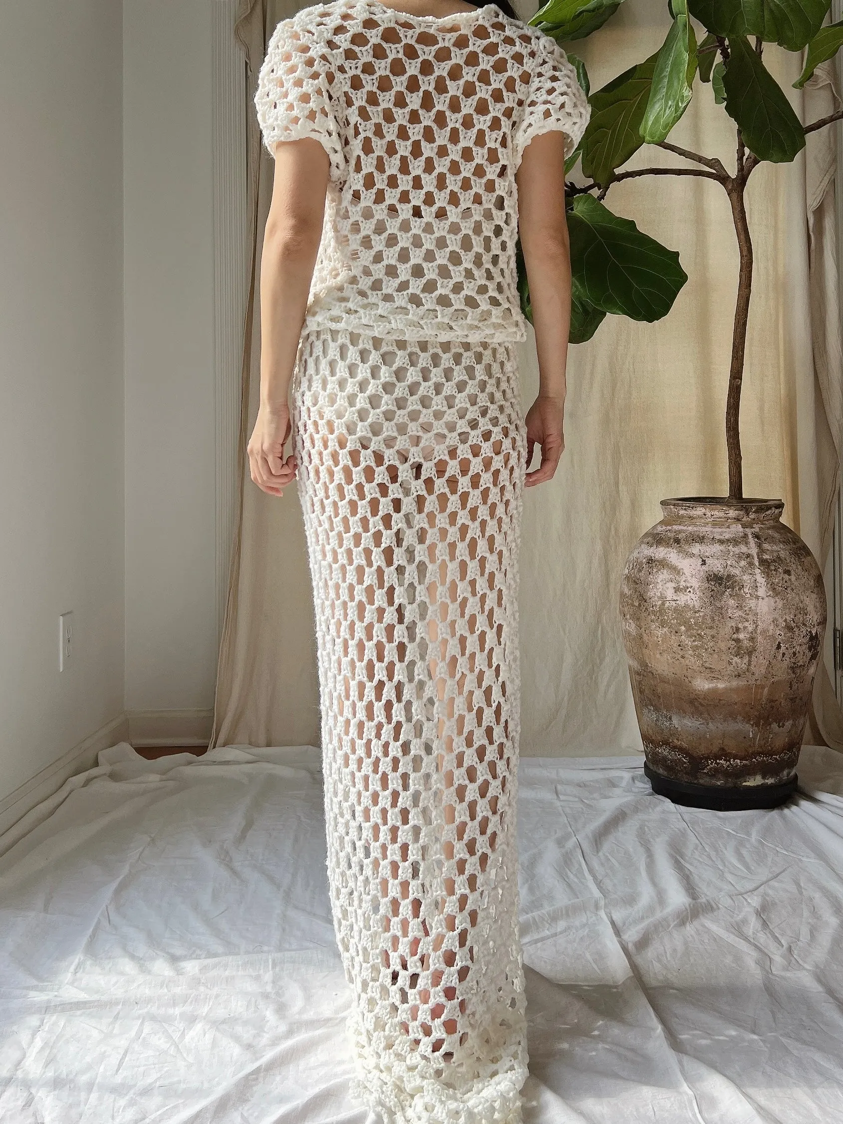 Vintage Crochet Dress - S-M
