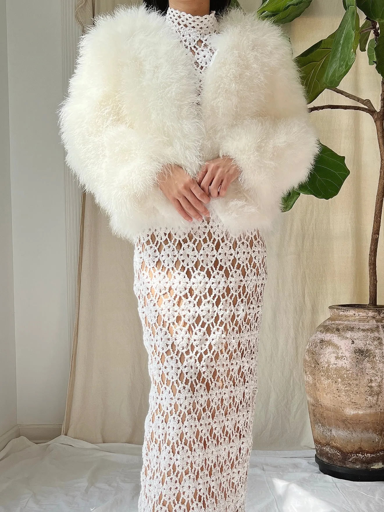 Vintage Feather Jacket - S/M