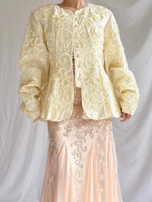 Vintage Holland Silk Embroidered Top - M