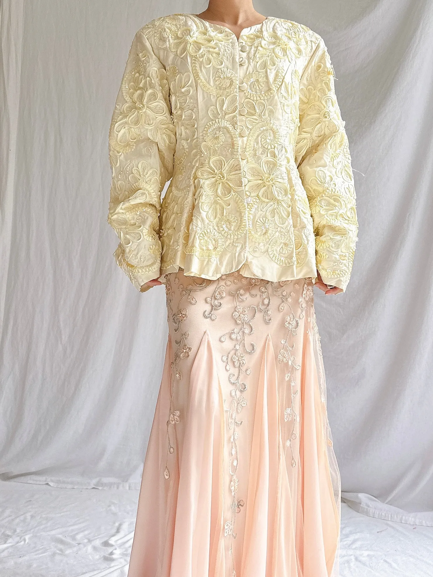 Vintage Holland Silk Embroidered Top - M
