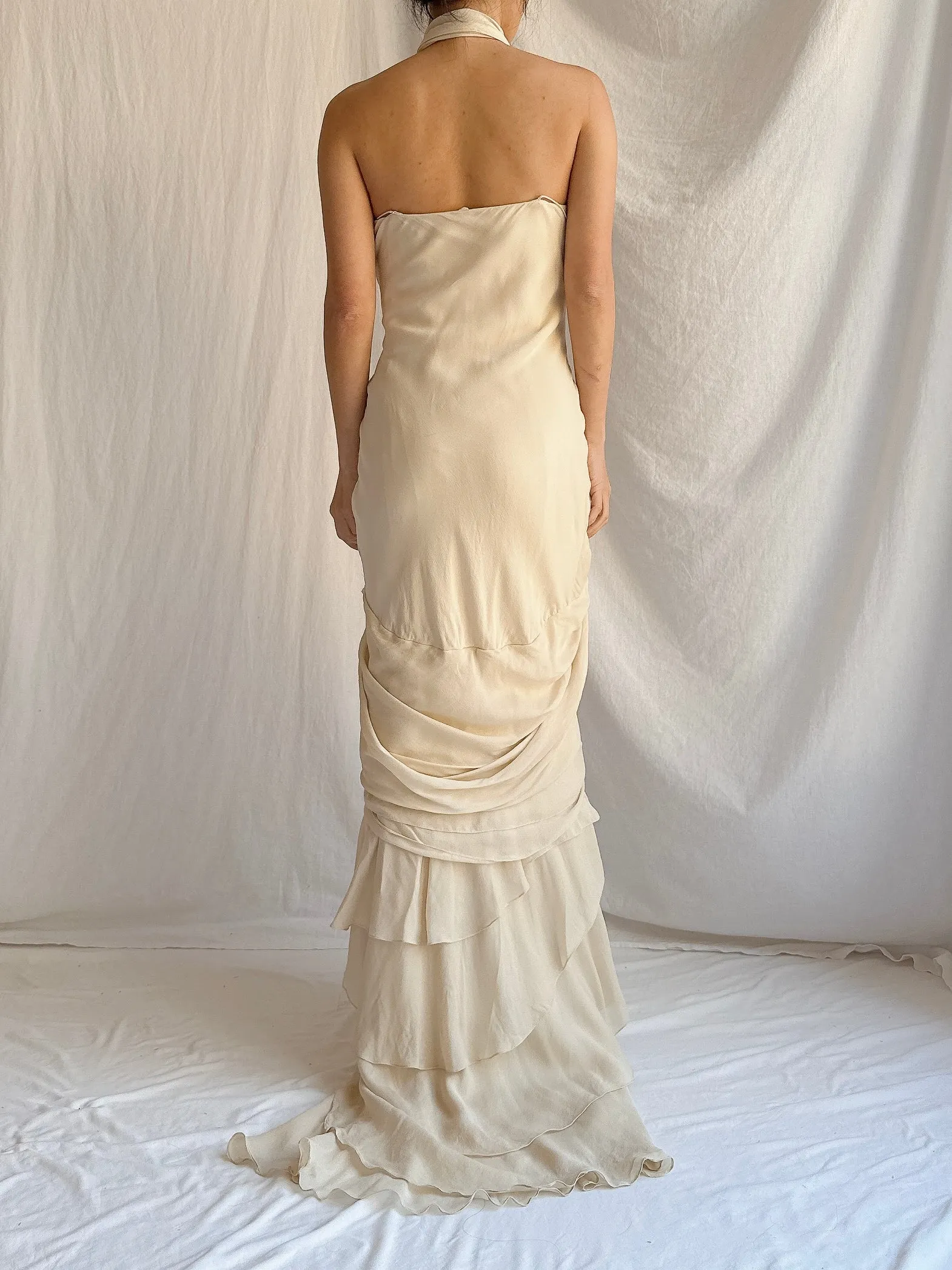 Vintage J Mendel Silk Draped Gown - S