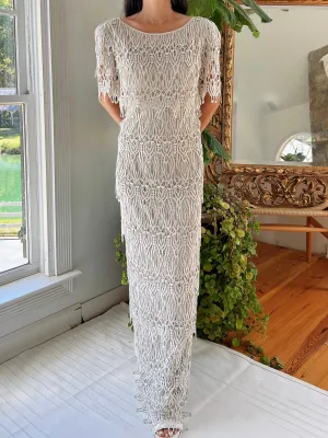Vintage Light Gray Corded Dress - M