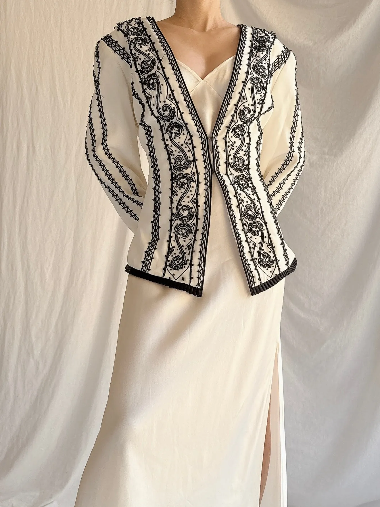 Vintage Oleg Cassini Beaded Blazer - M