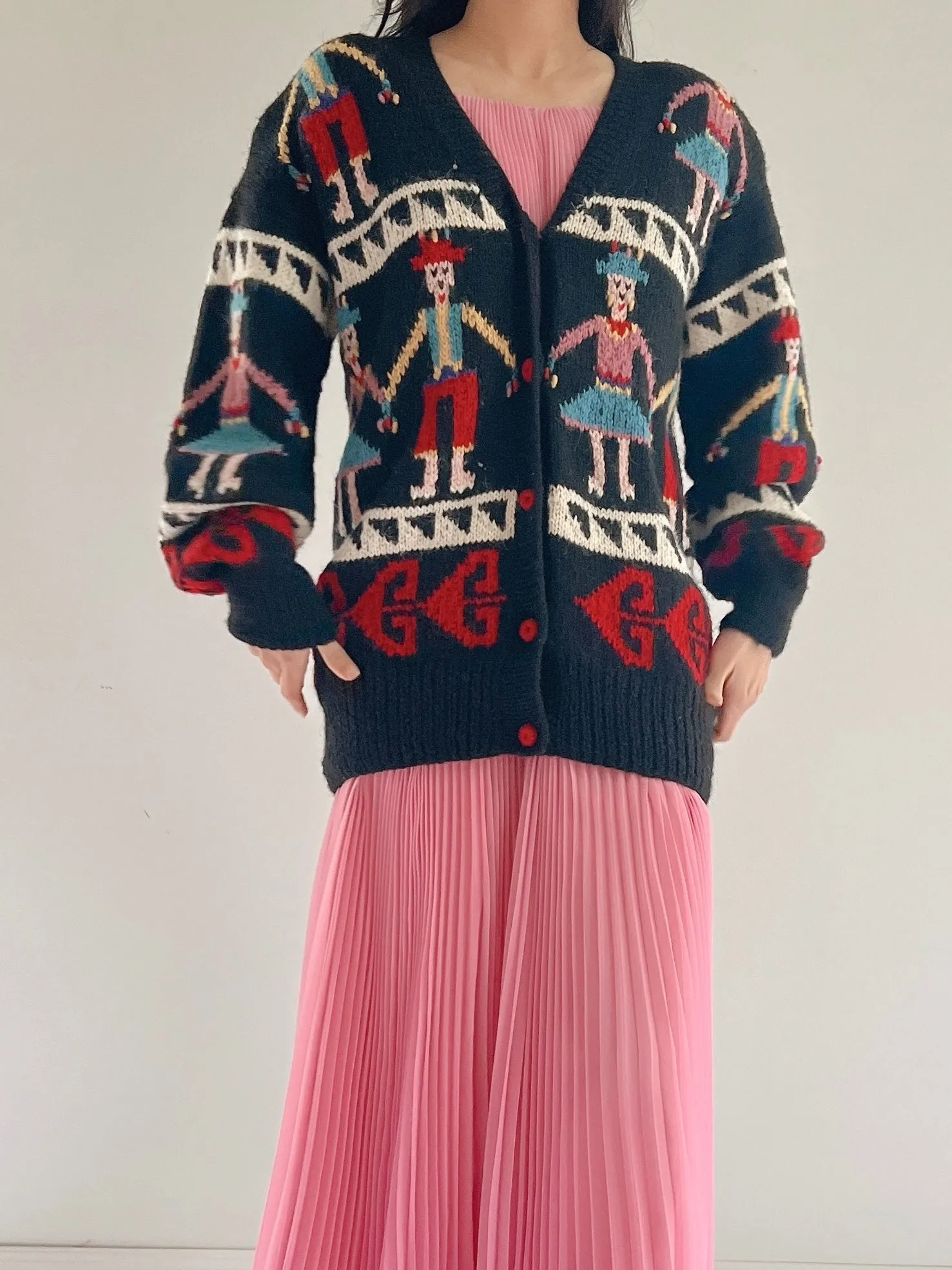Vintage Peruvian Folk Cardigan - M