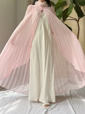 Vintage Pink Chiffon Cape - OSFM