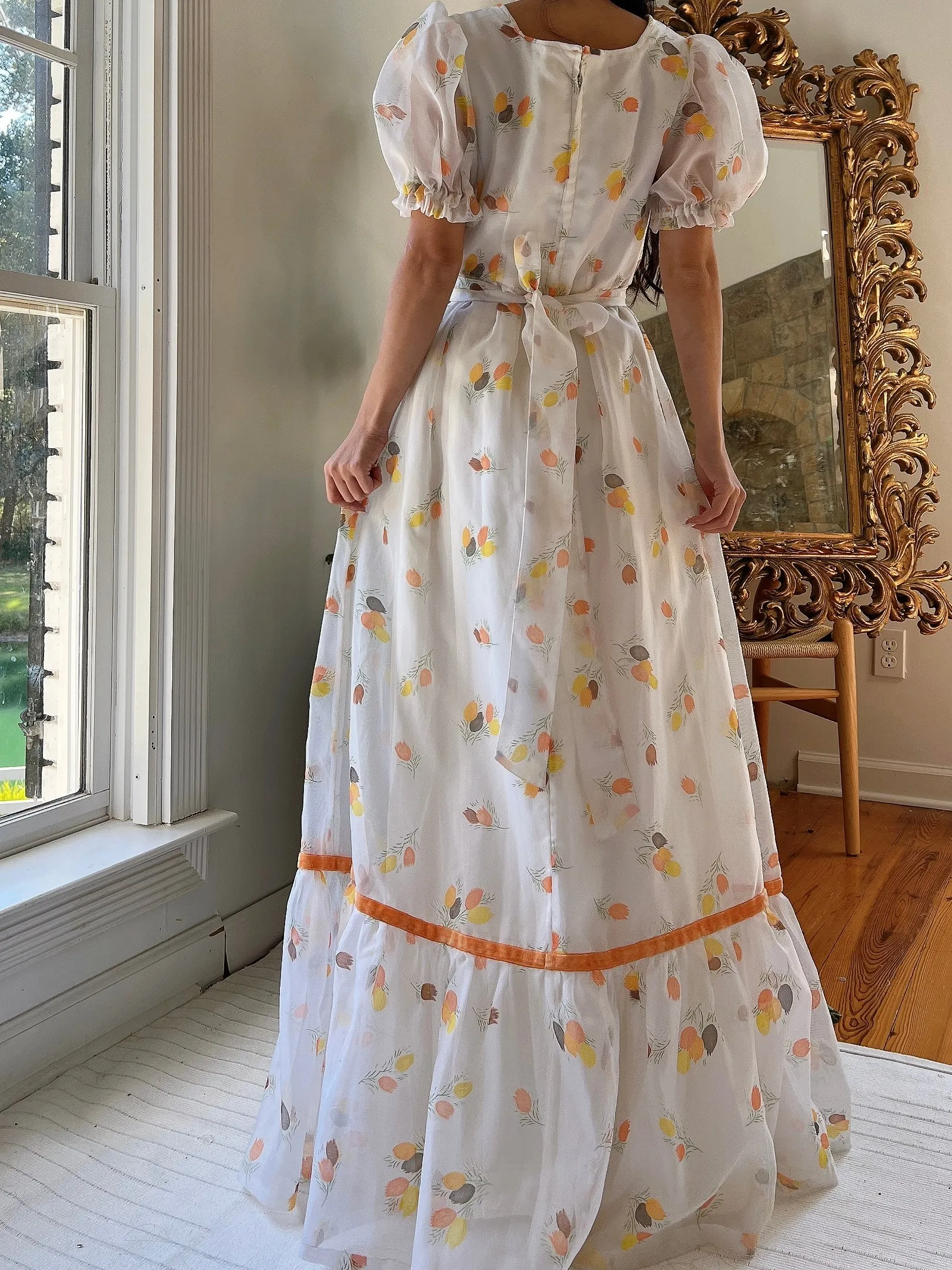 Vintage Puff Sleeve Dress - S-M