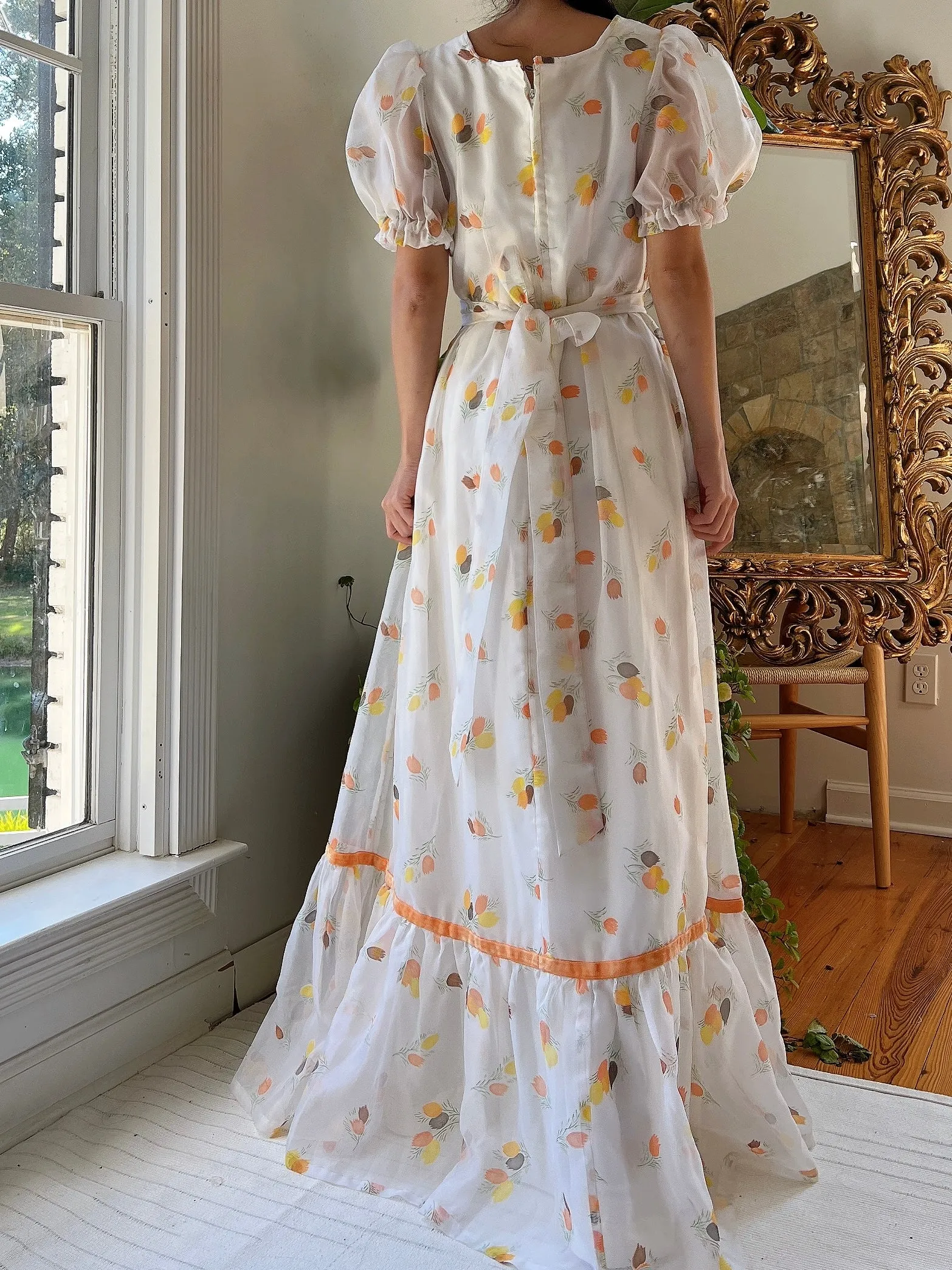 Vintage Puff Sleeve Dress - S-M