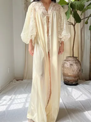 Vintage Puff Sleeves Dressing Gown - OSFM