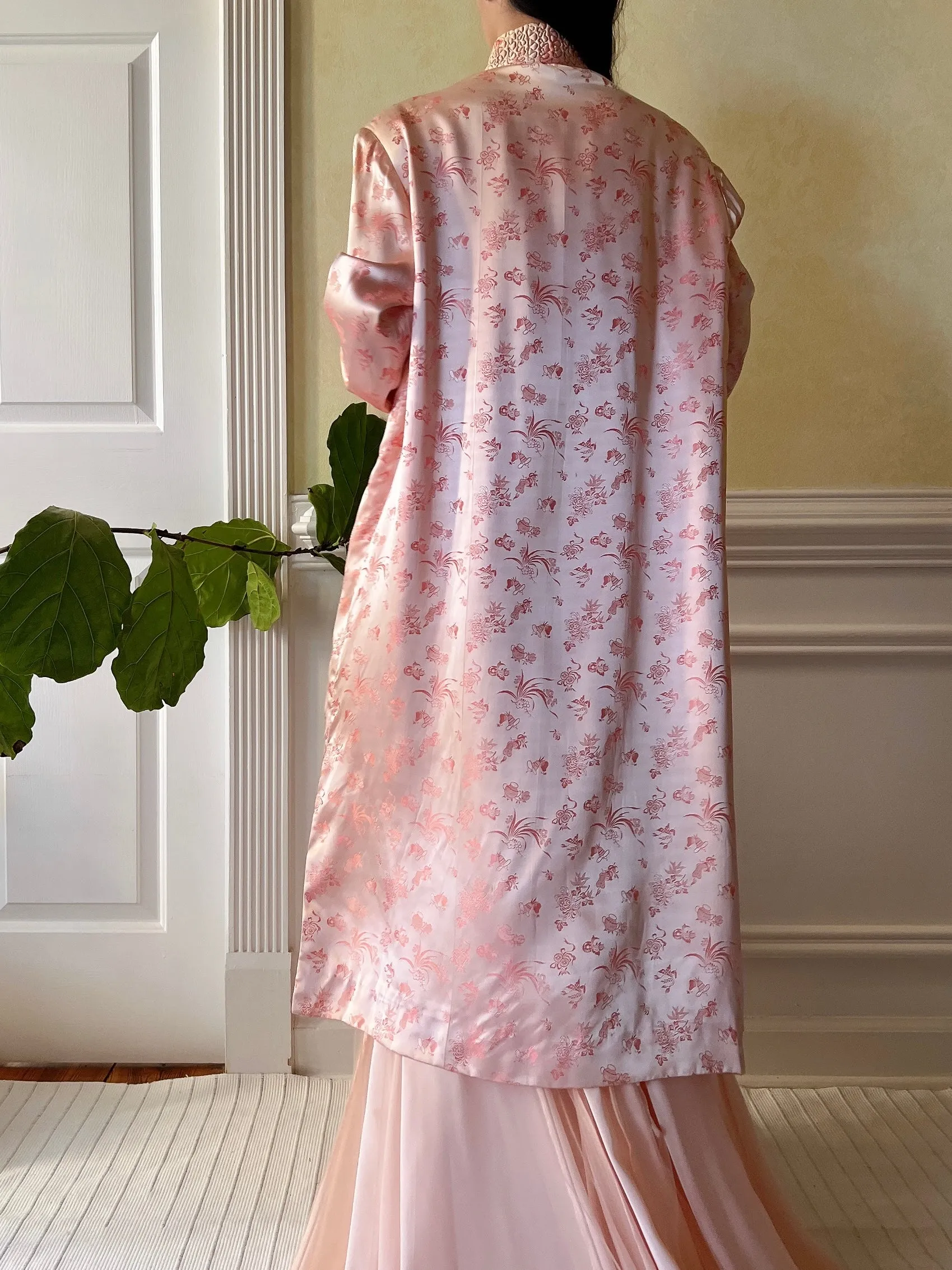Vintage Satin Brocade Duster - M