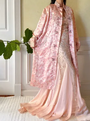 Vintage Satin Brocade Duster - M