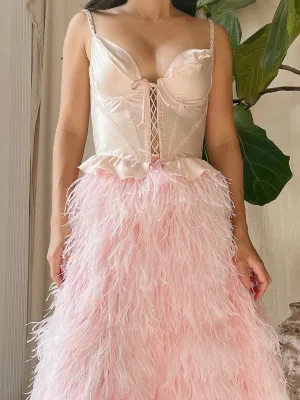 Vintage Satin Corset Bustier - XS