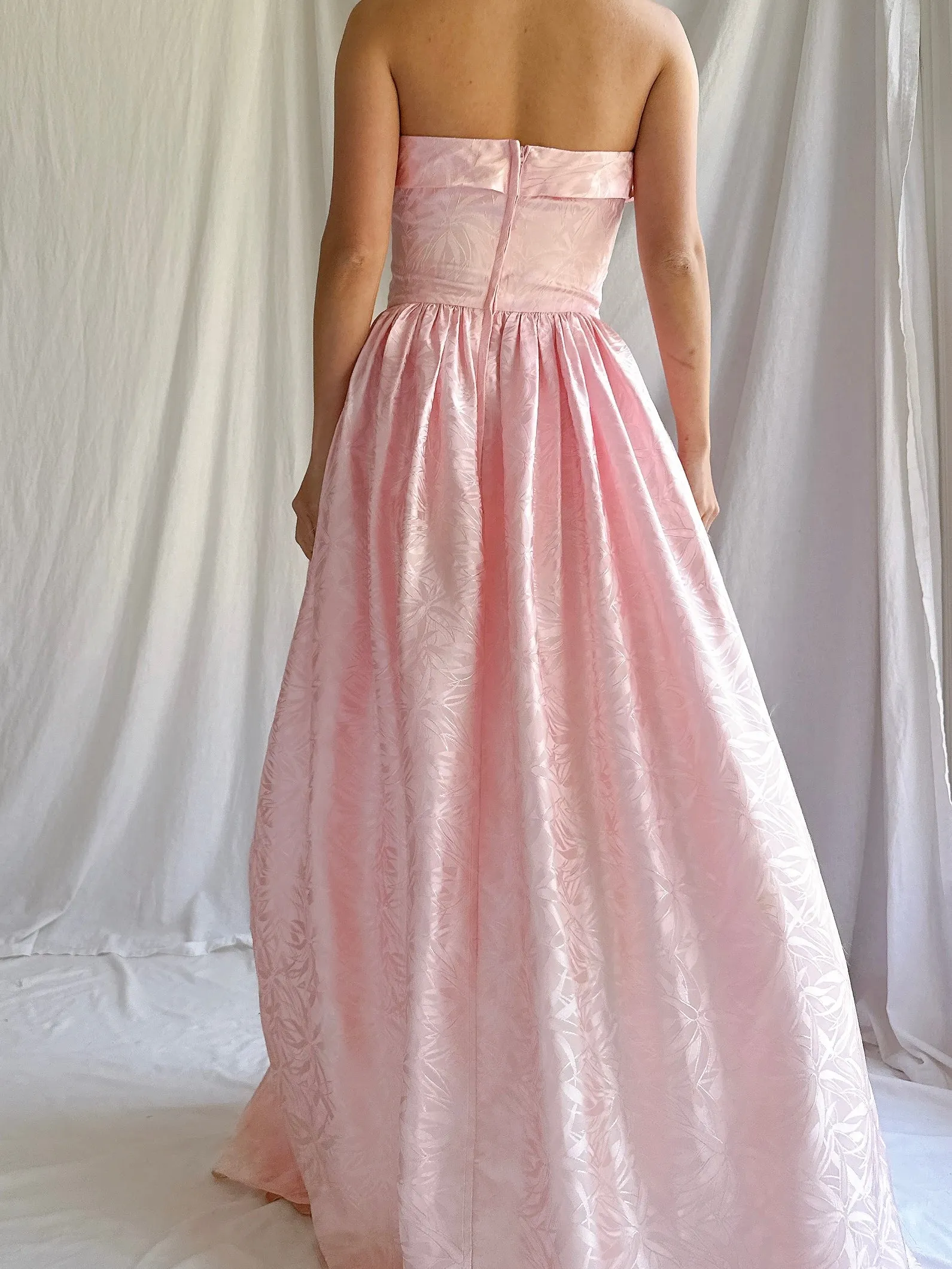 Vintage Satin Draped Gown - S/4