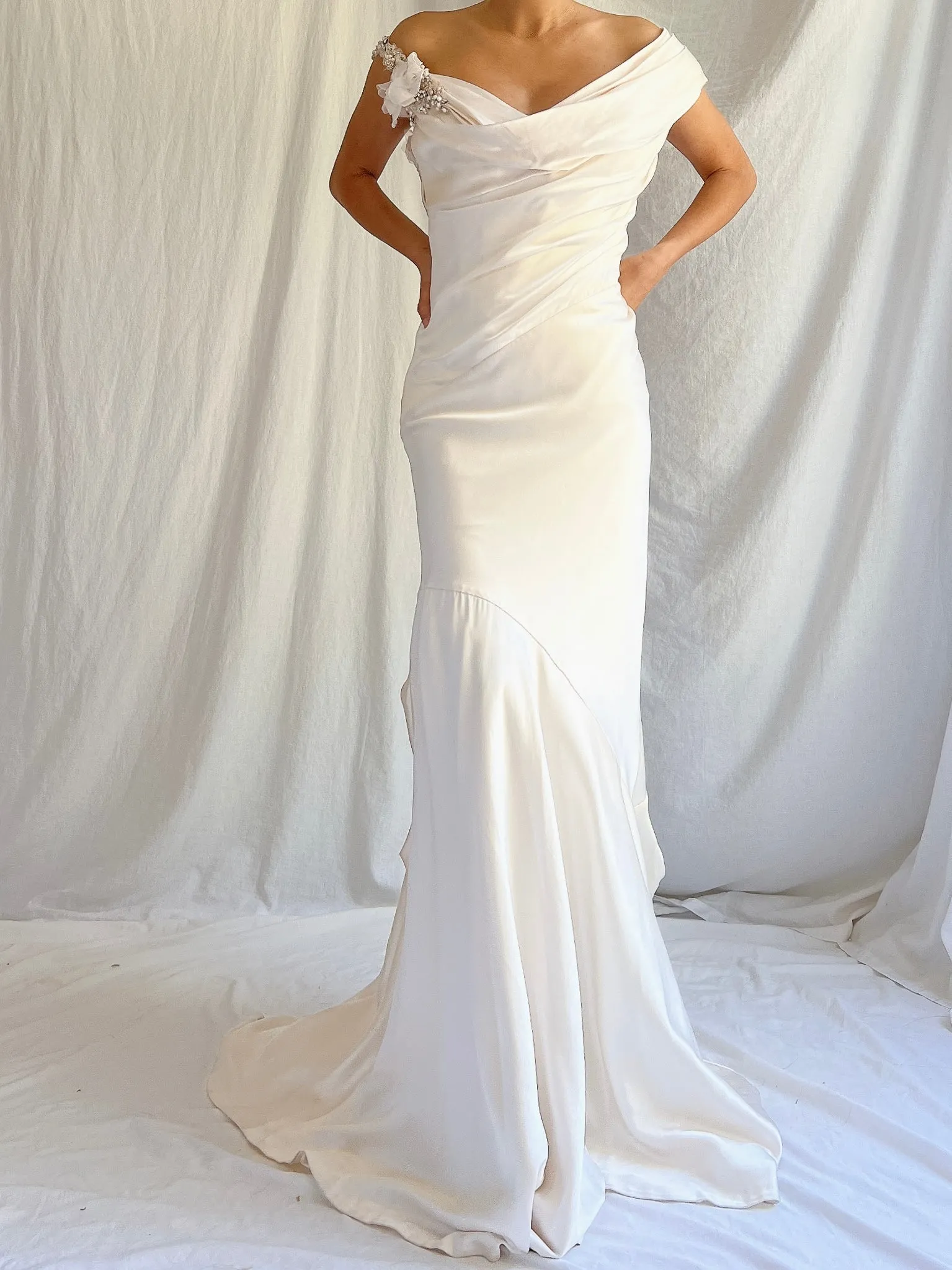 Vintage Silk Bustier Dress - M/8