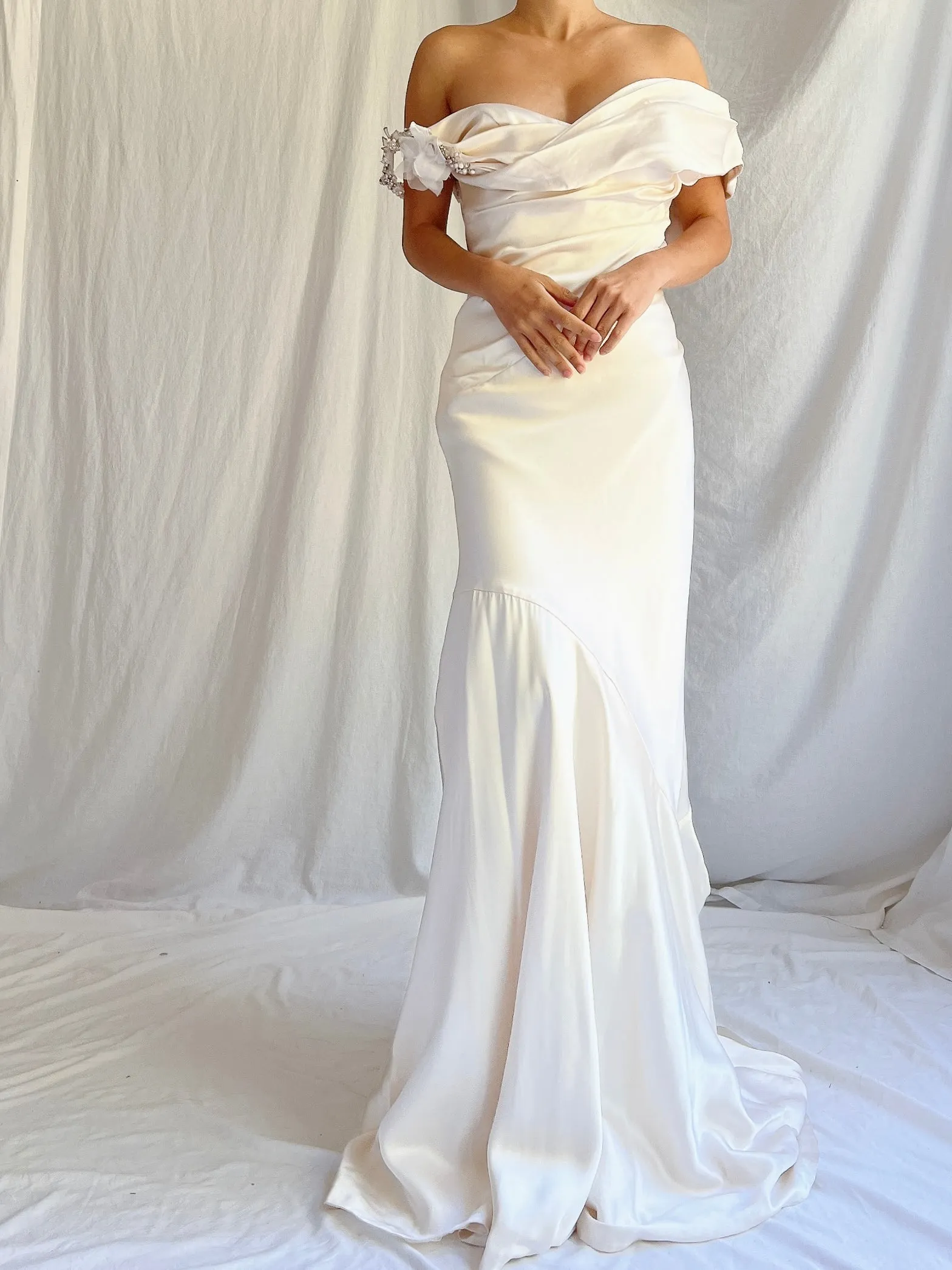Vintage Silk Bustier Dress - M/8