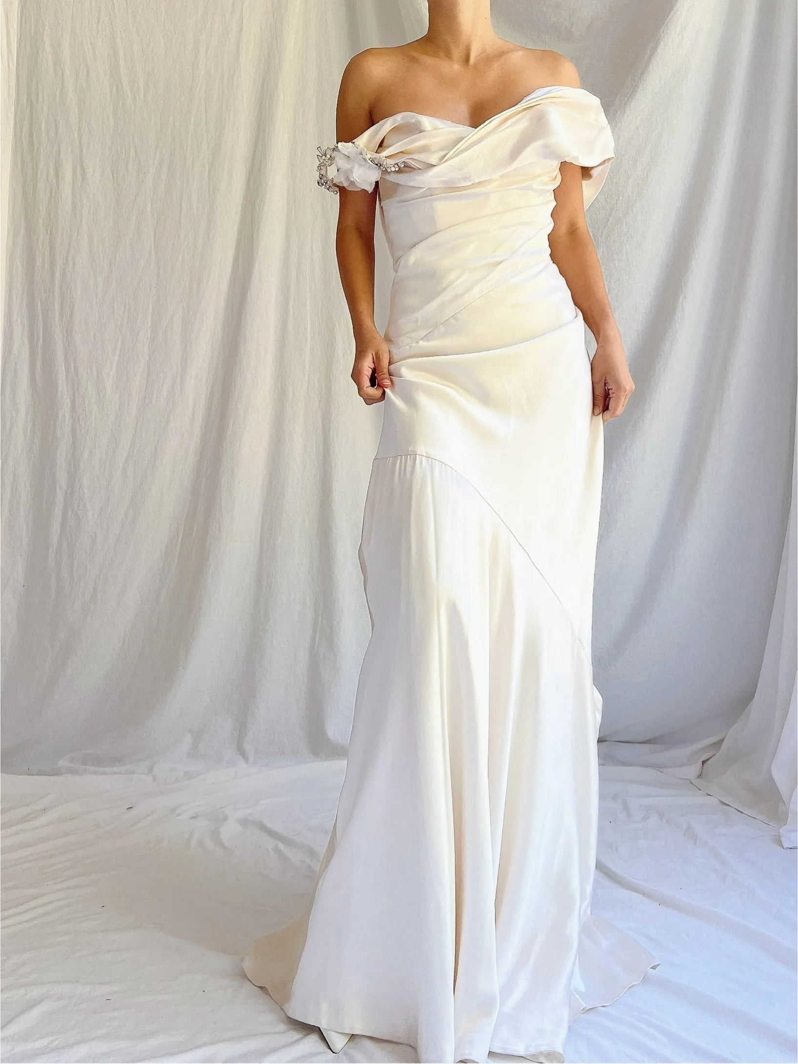 Vintage Silk Bustier Dress - M/8