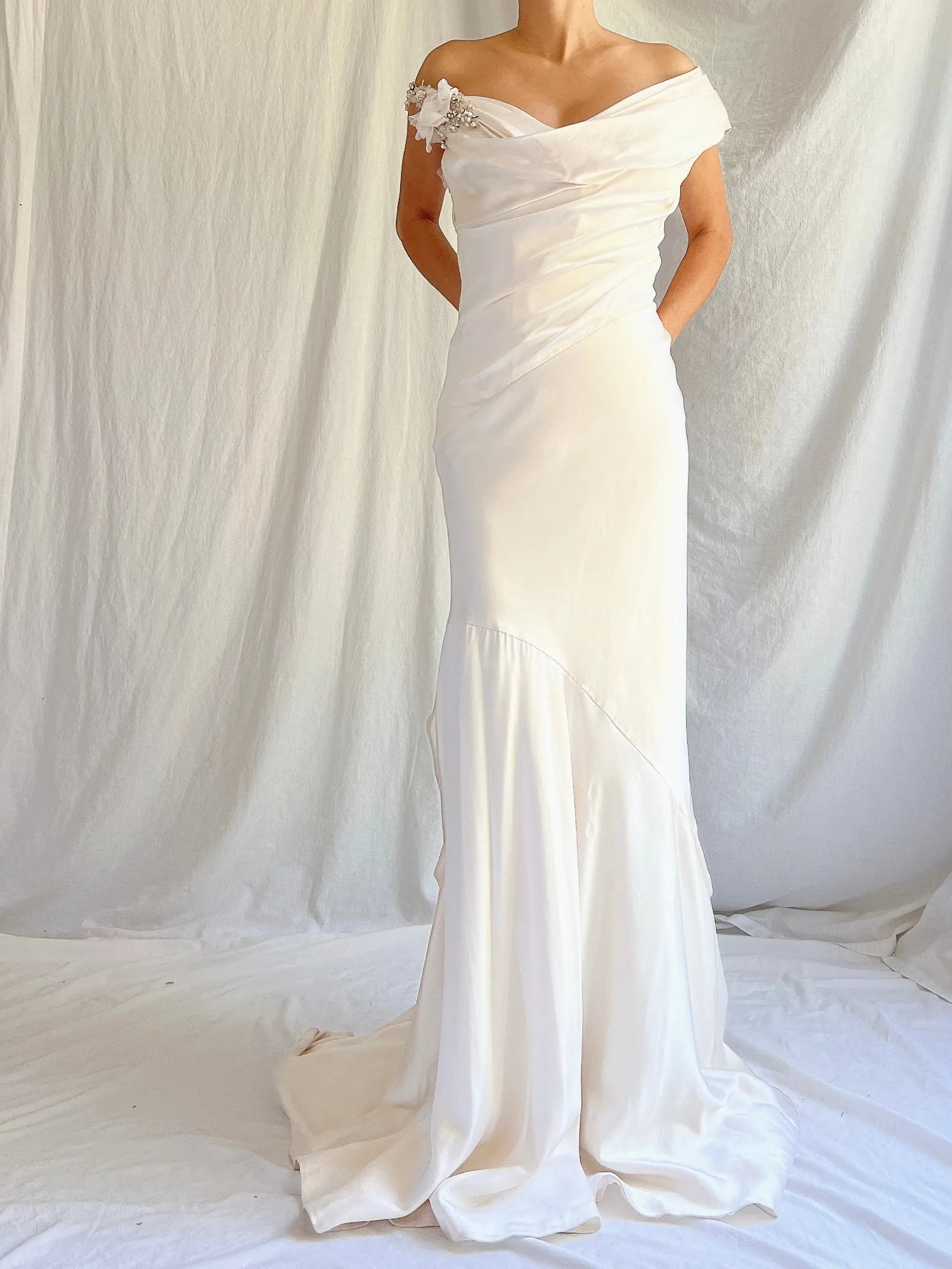 Vintage Silk Bustier Dress - M/8