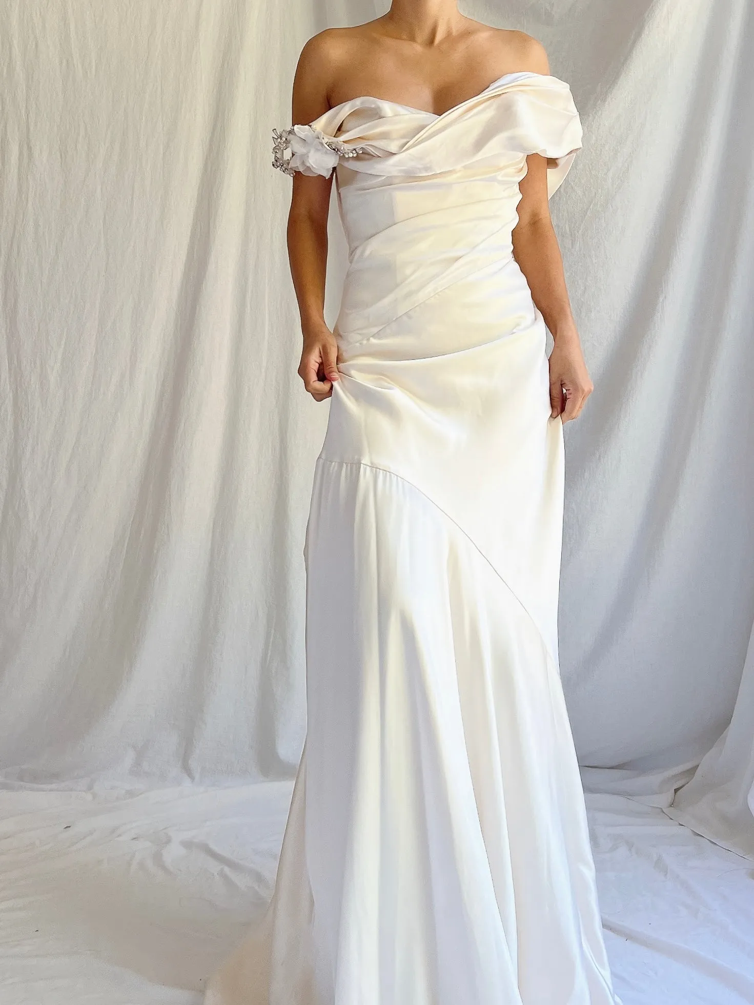 Vintage Silk Bustier Dress - M/8