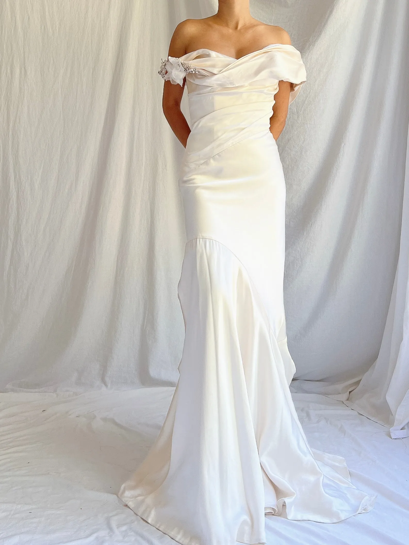 Vintage Silk Bustier Dress - M/8