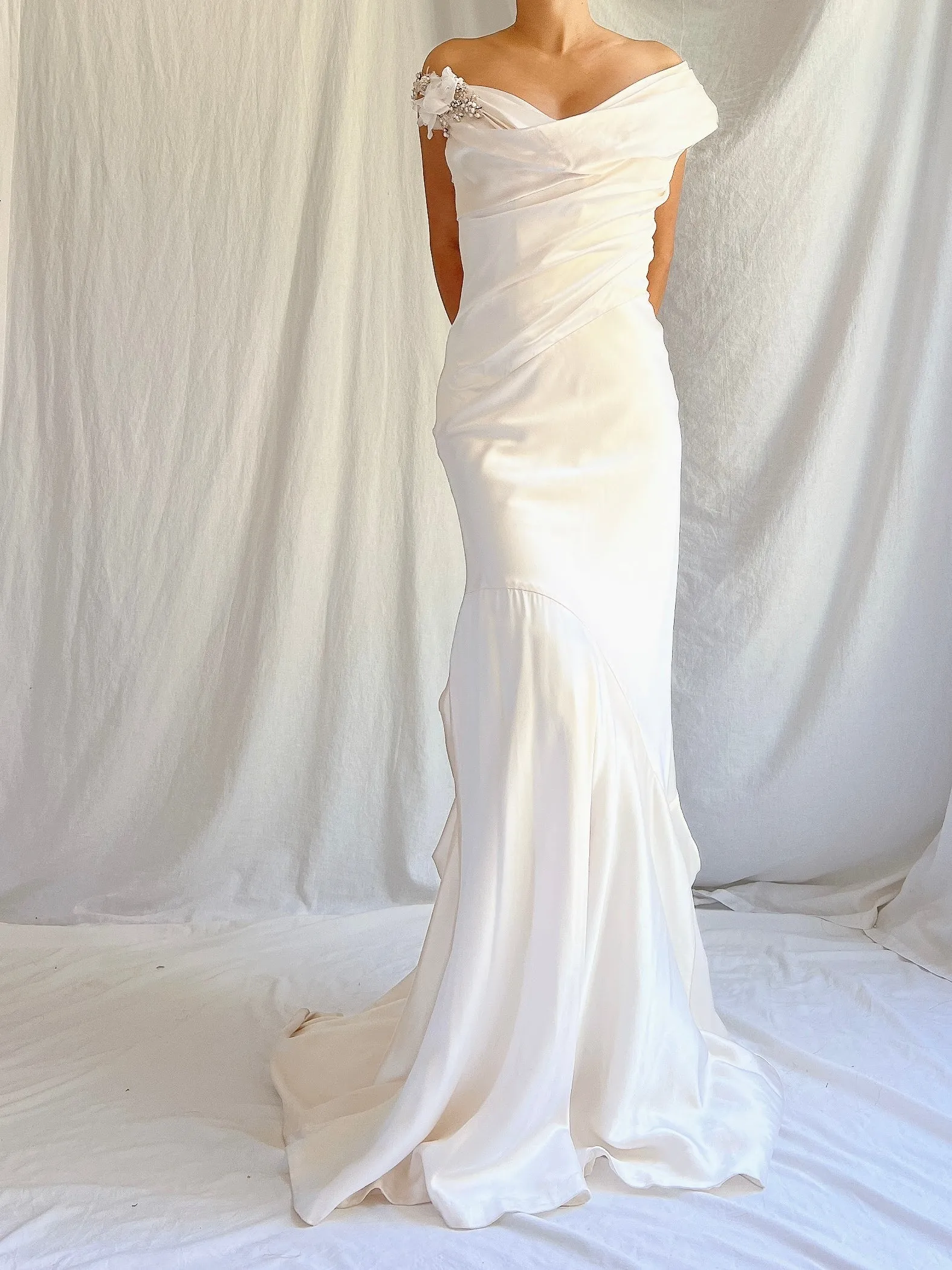 Vintage Silk Bustier Dress - M/8