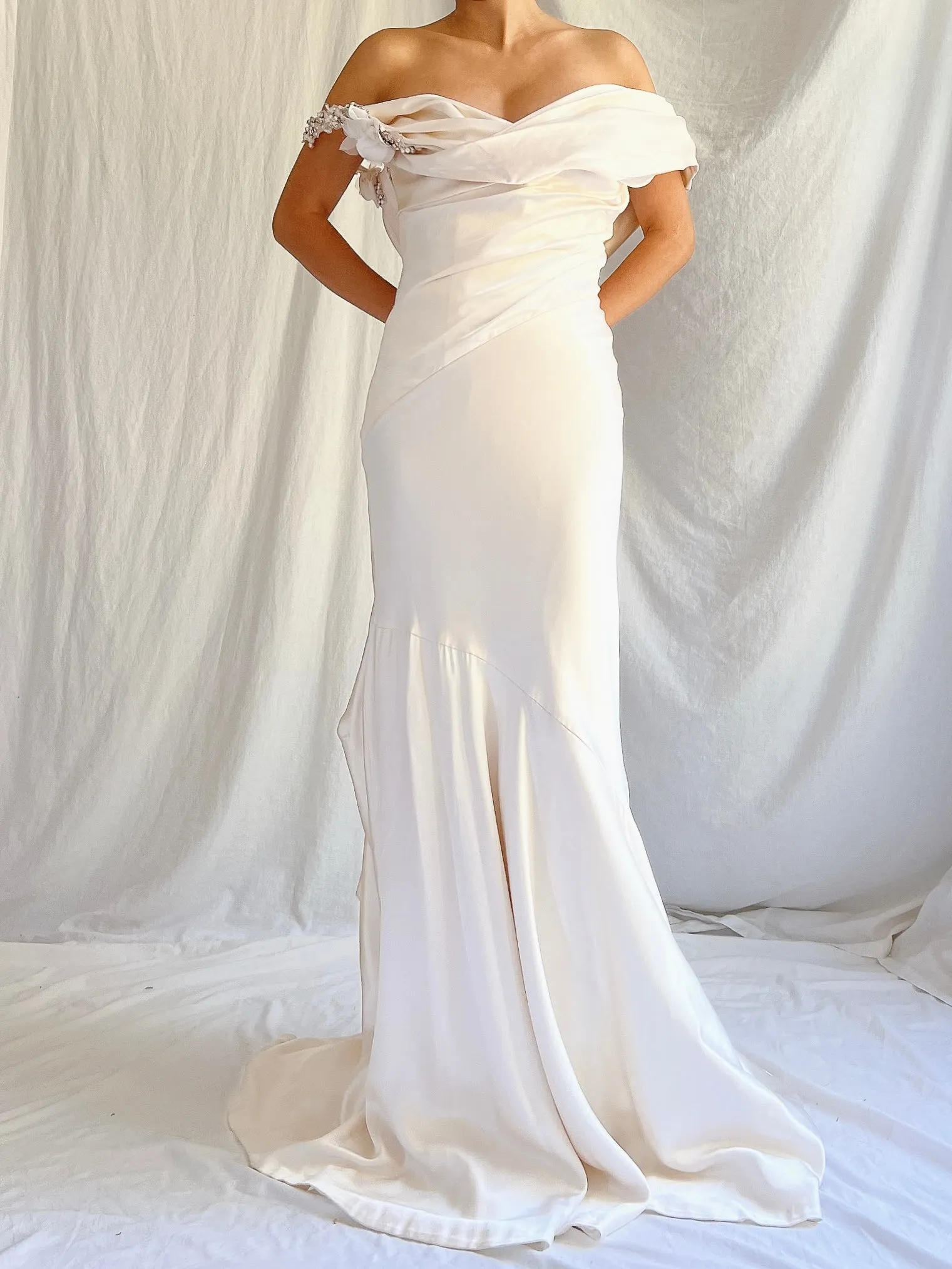 Vintage Silk Bustier Dress - M/8