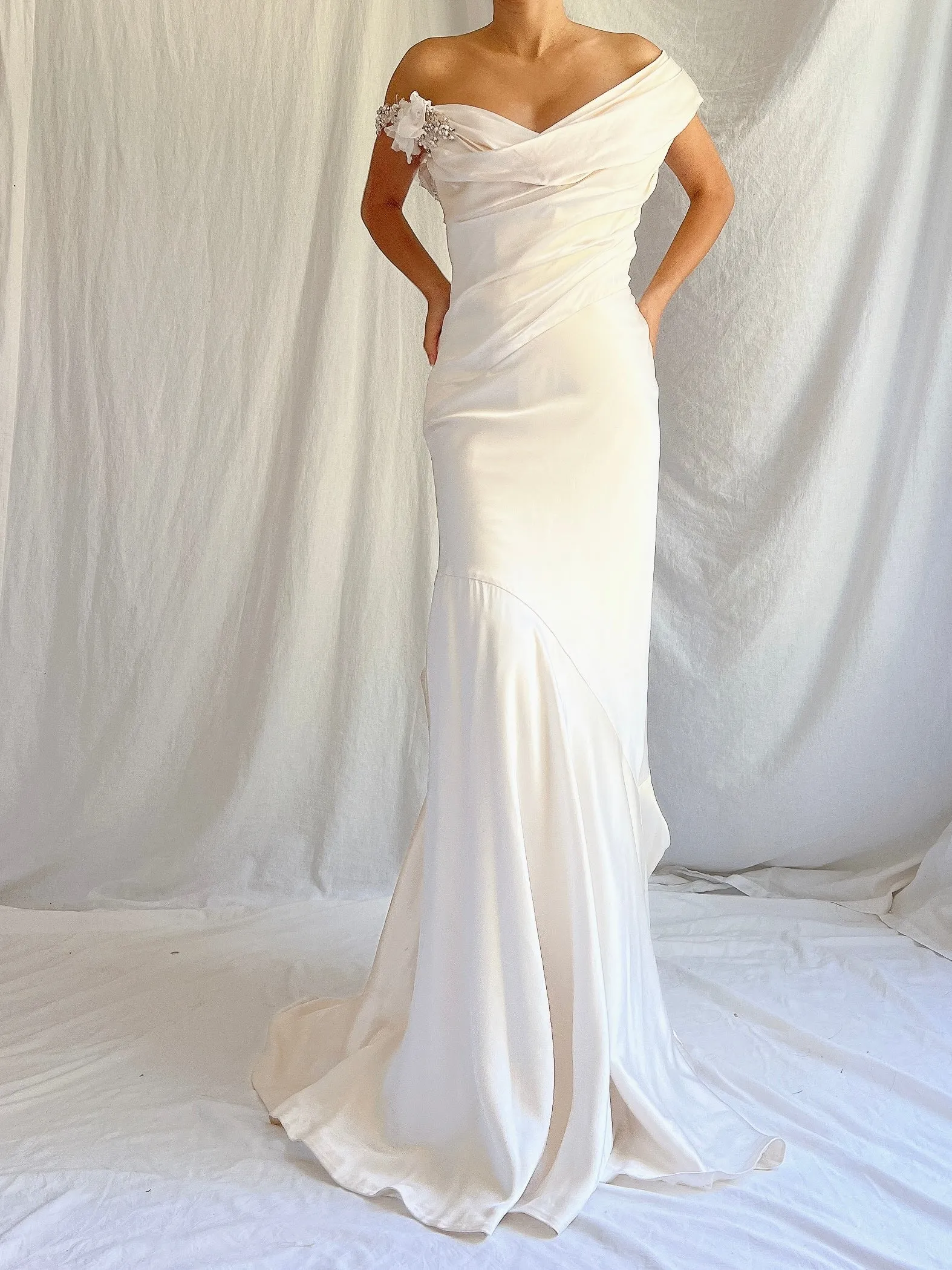 Vintage Silk Bustier Dress - M/8