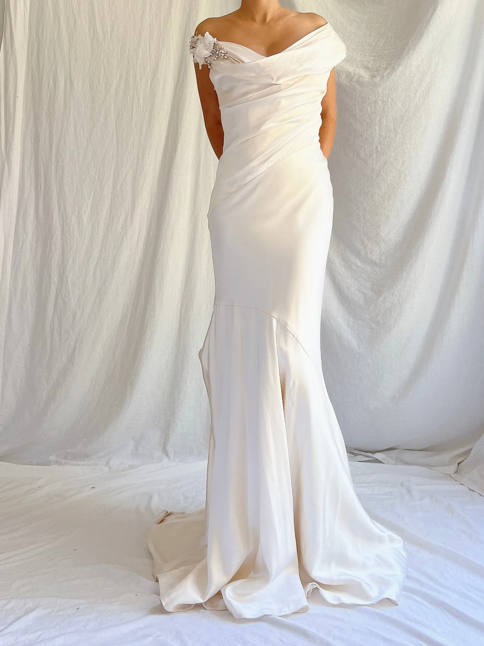 Vintage Silk Bustier Dress - M/8