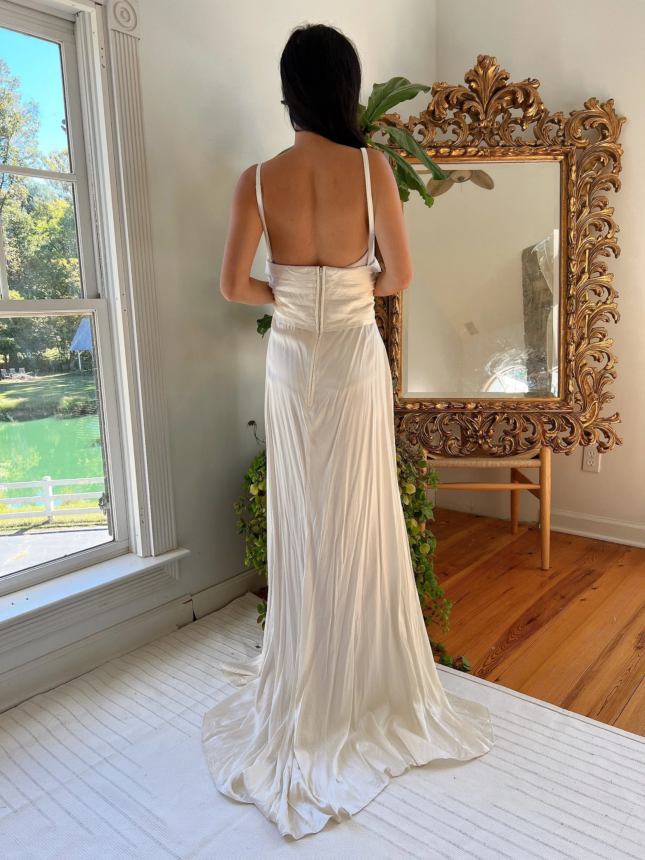 Vintage Silk Charmeuse Gown - M