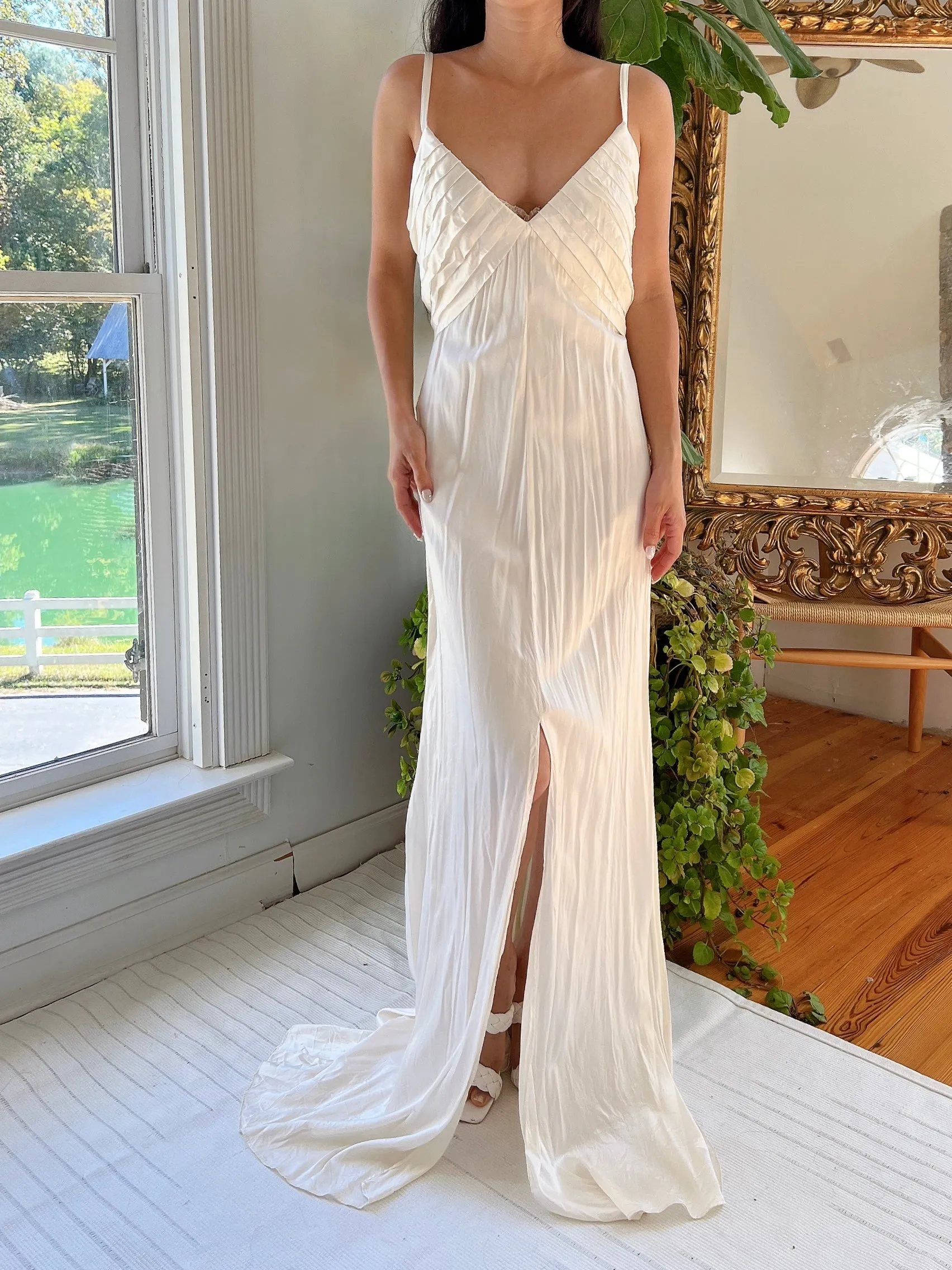 Vintage Silk Charmeuse Gown - M